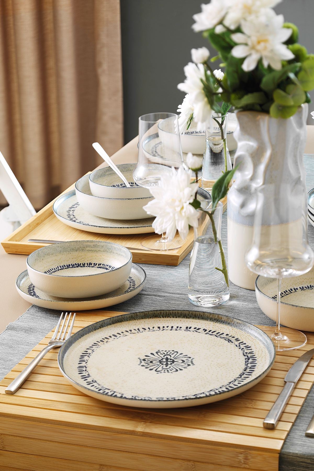 Rani Home Yemek Takımı (24 Parça) Kütahya Porselen Mavi HE-6877