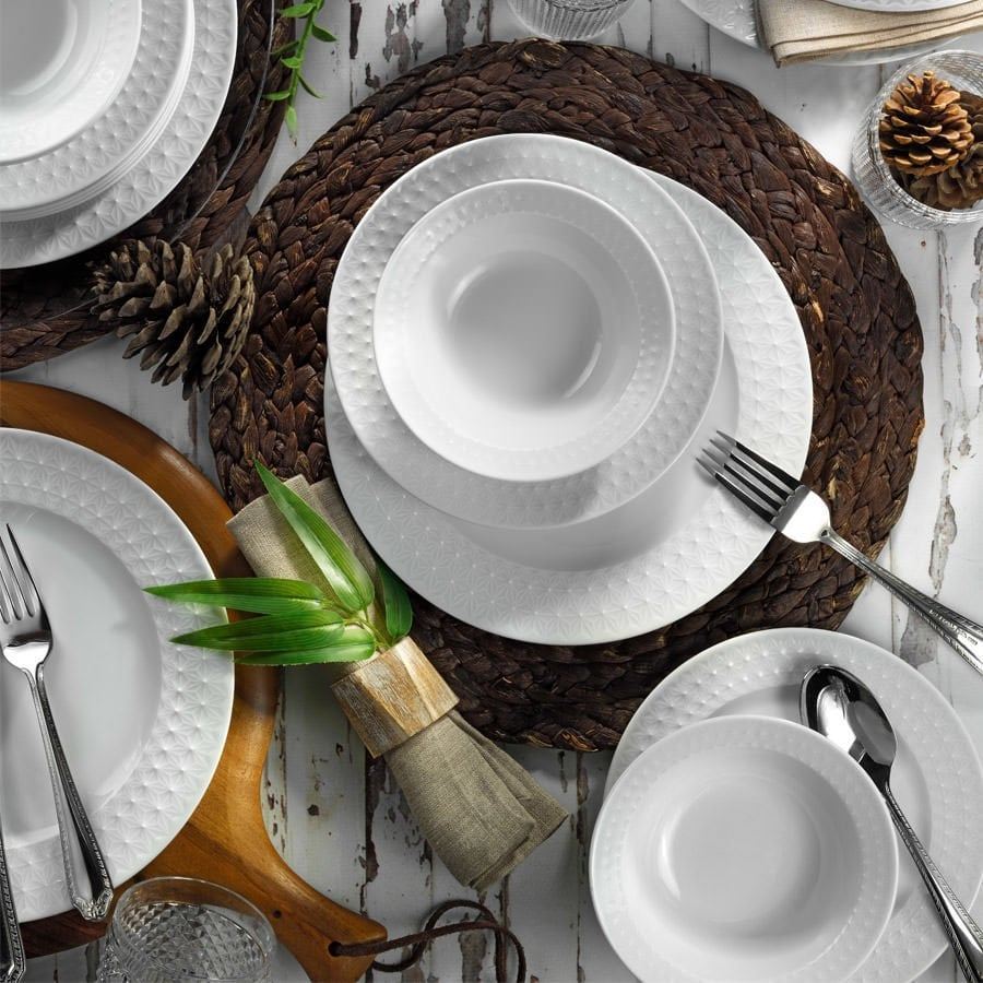 Rani Home Yemek Takımı (24 Parça) Kütahya Porselen Beyaz HE-6880