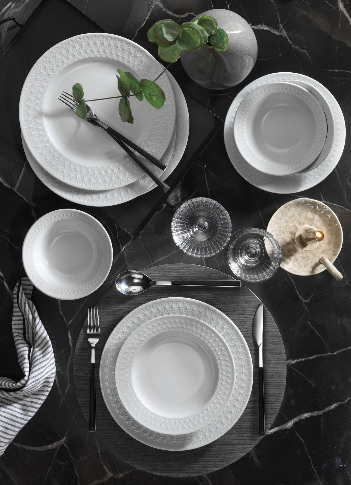 Rani Home Yemek Takımı (24 Parça) Kütahya Porselen Beyaz HE-6880