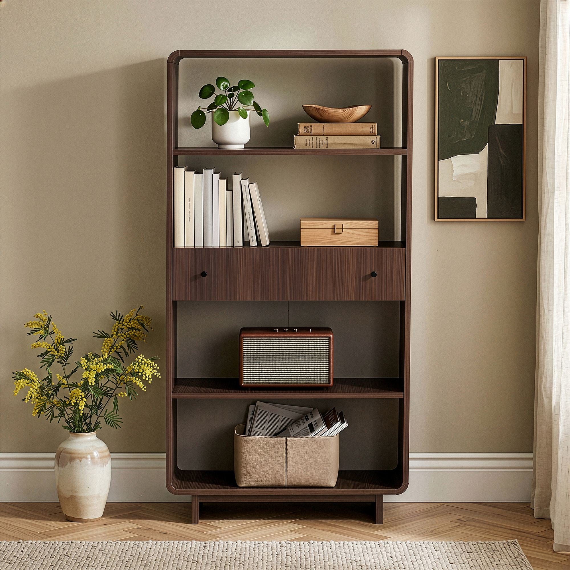Rani Home Kitaplık Milano Ceviz 78 Cm HC-5750