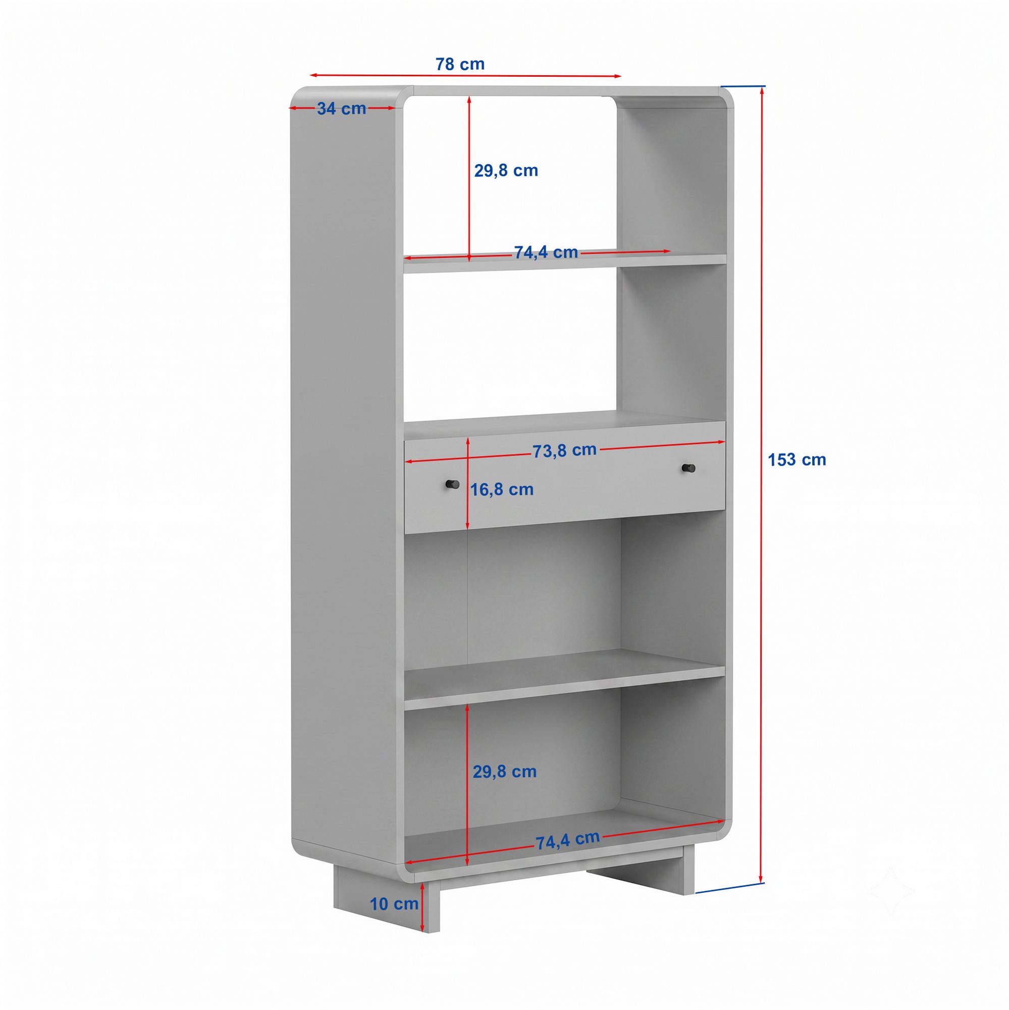 Rani Home Kitaplık Milano Ceviz 78 Cm HC-5750
