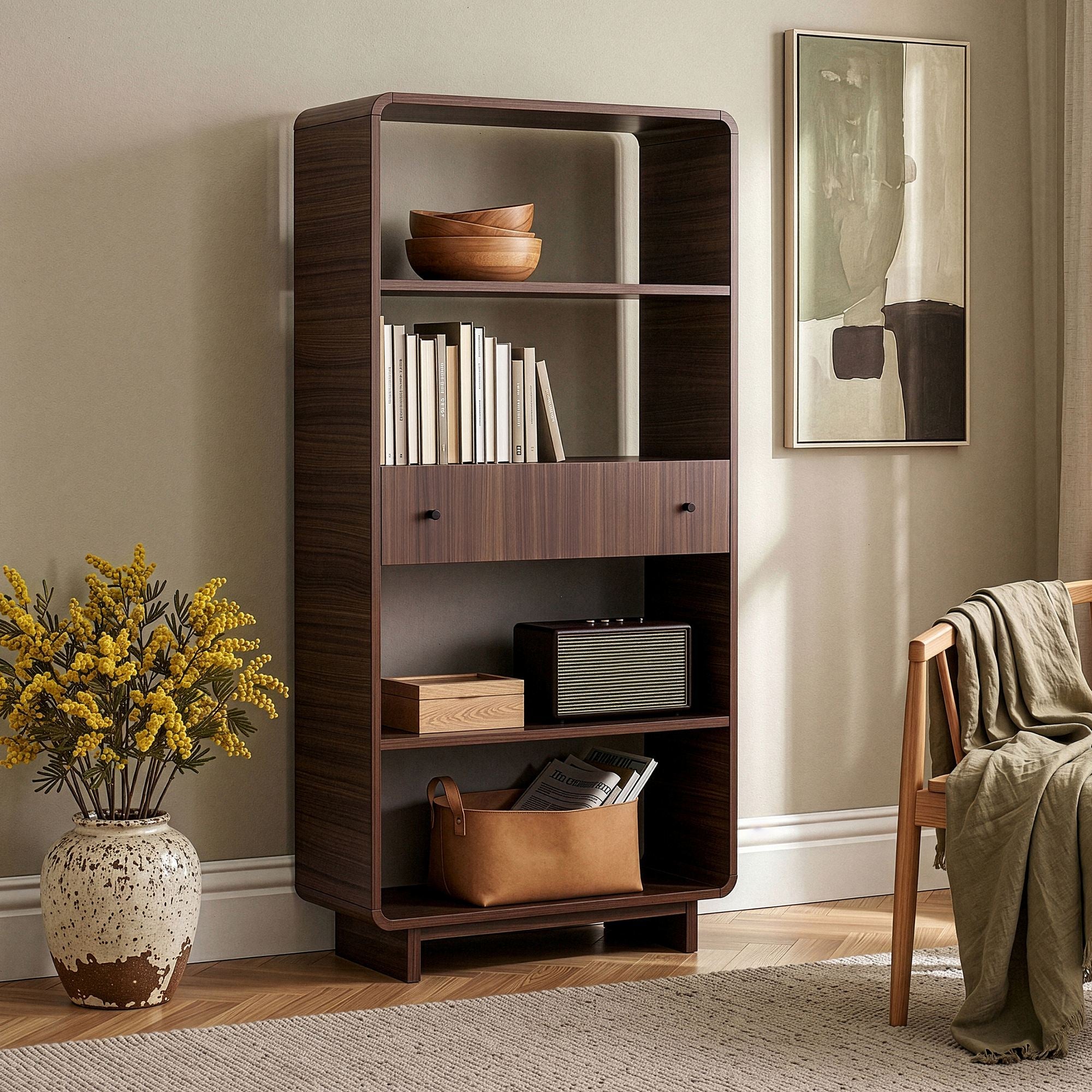 Rani Home Kitaplık Milano Ceviz 78 Cm HC-5750