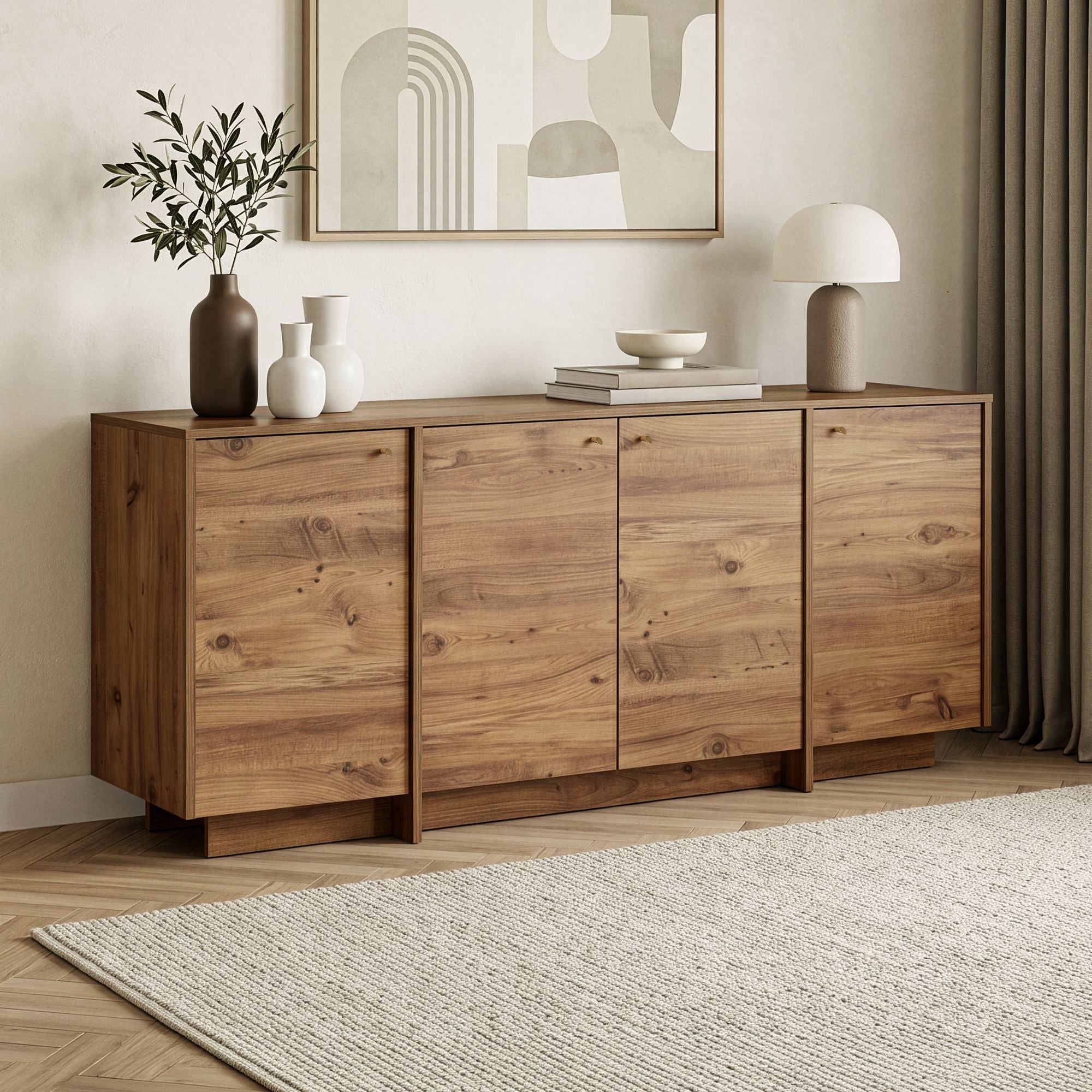 Rani Home Konsol Beyaz - Atlantik Çam 180 Cm GD-5779