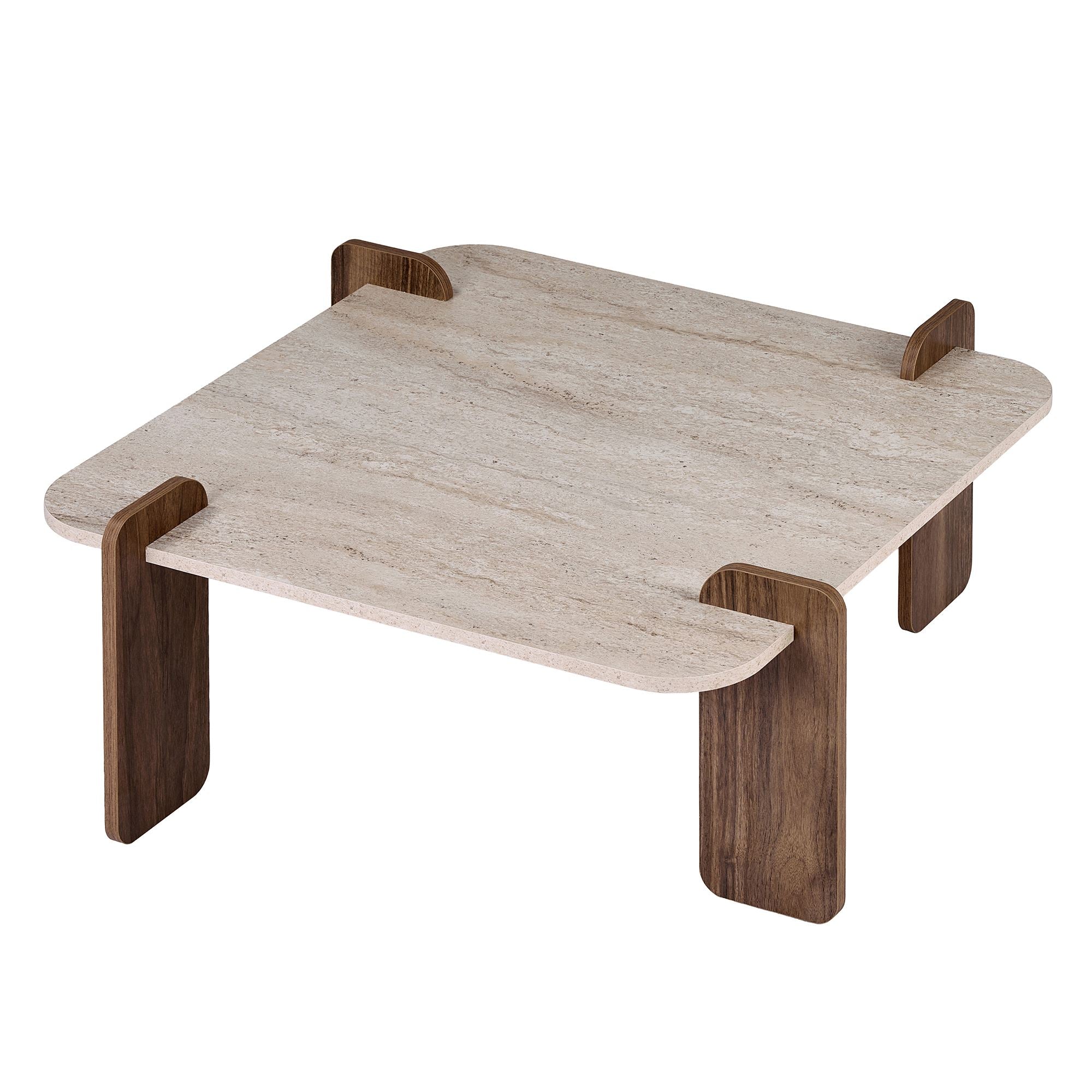Rani Home Orta Sehpa Traverten - Venedik Cevizi 117 Cm AB-5743
