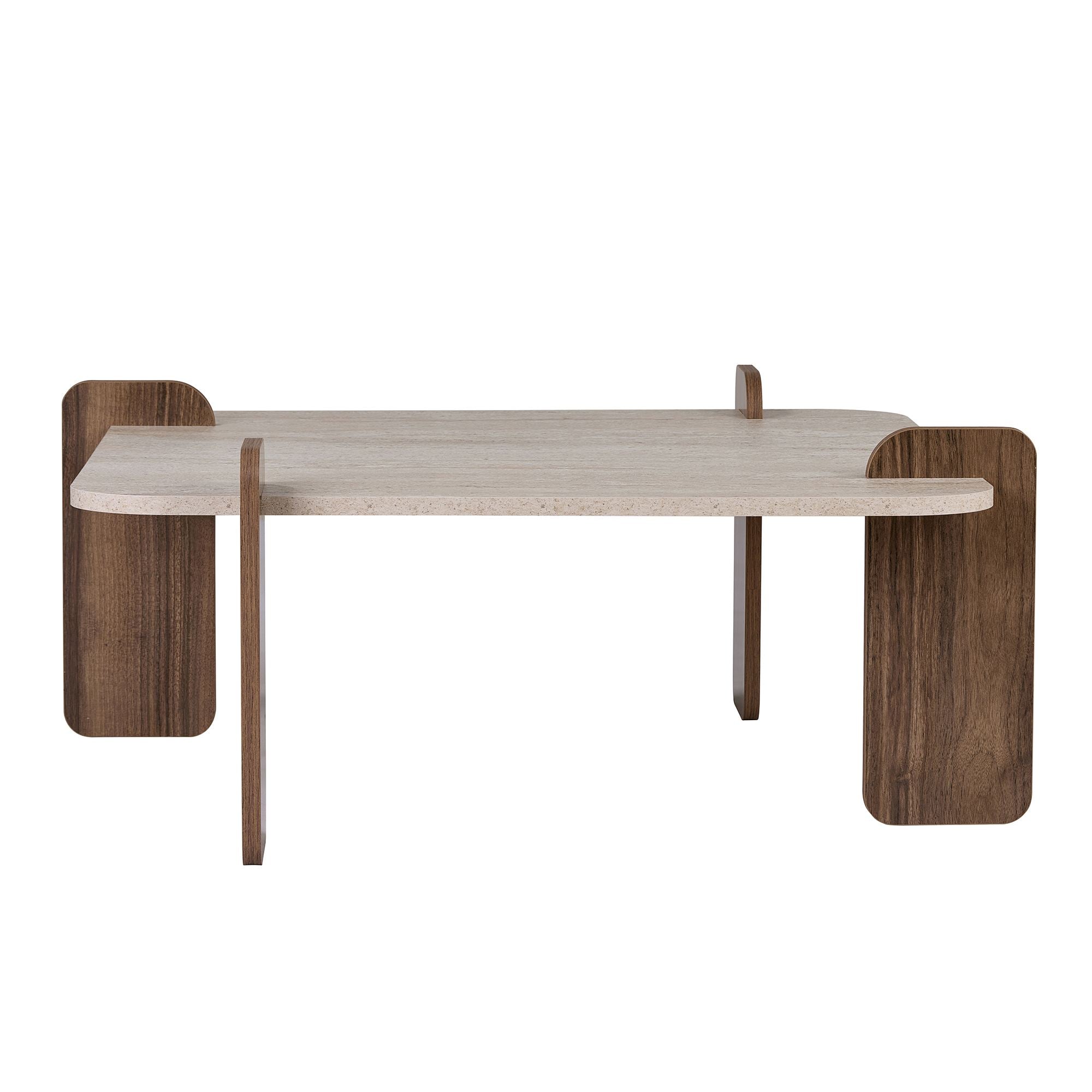 Rani Home Orta Sehpa Traverten - Venedik Cevizi 117 Cm AB-5743