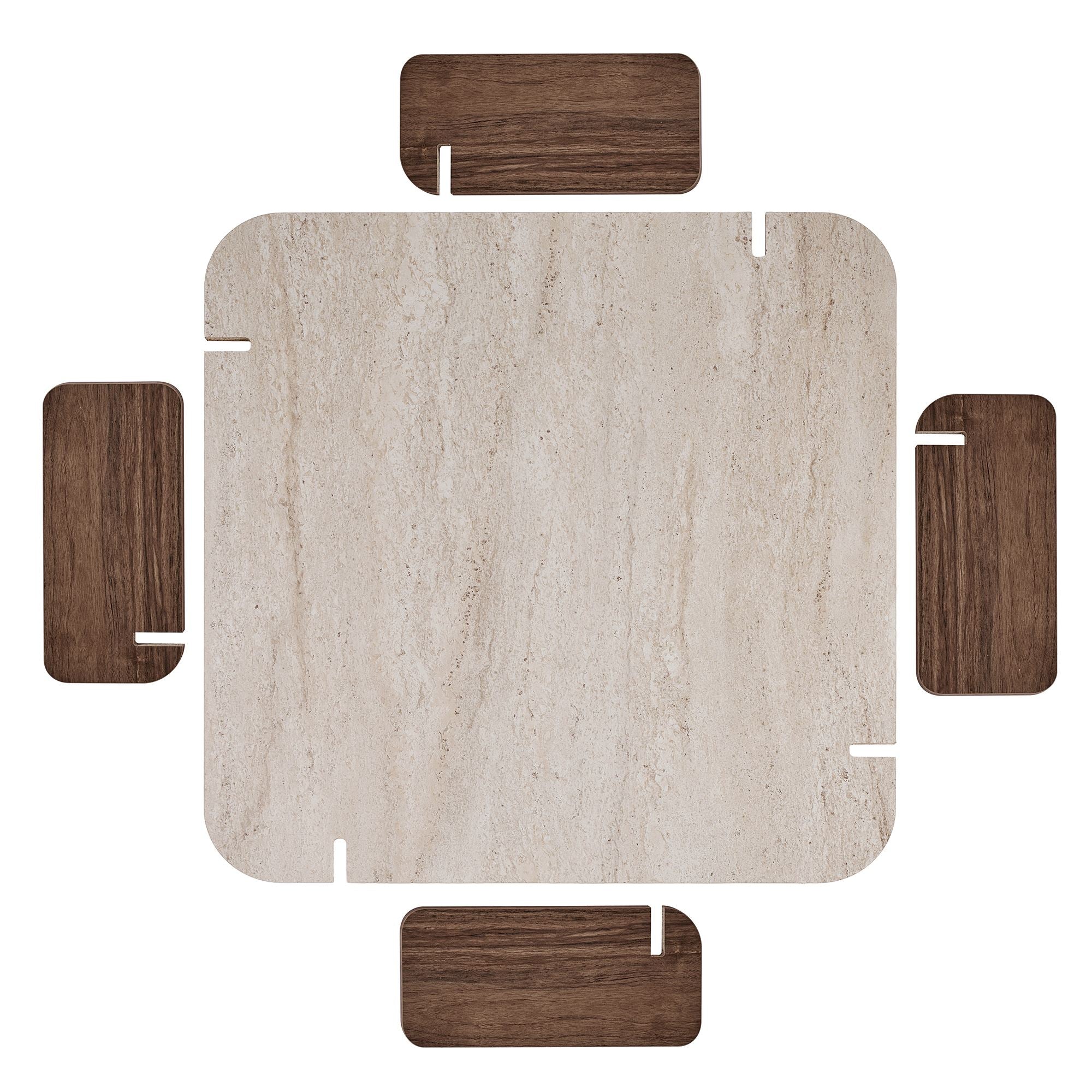 Rani Home Orta Sehpa Traverten - Venedik Cevizi 117 Cm AB-5743