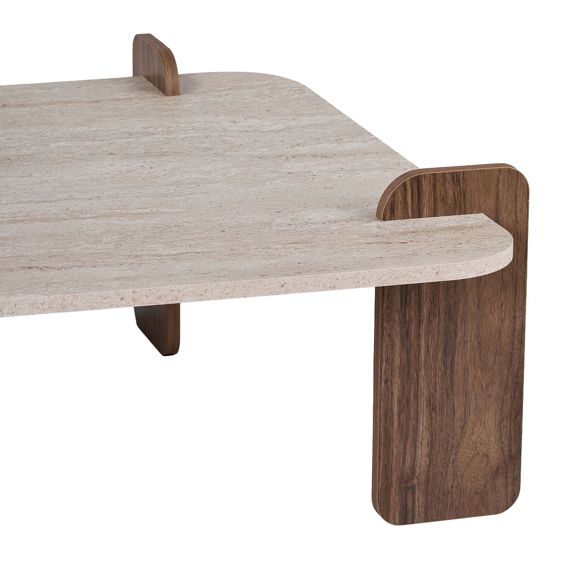 Rani Home Orta Sehpa Traverten - Venedik Cevizi 117 Cm AB-5743