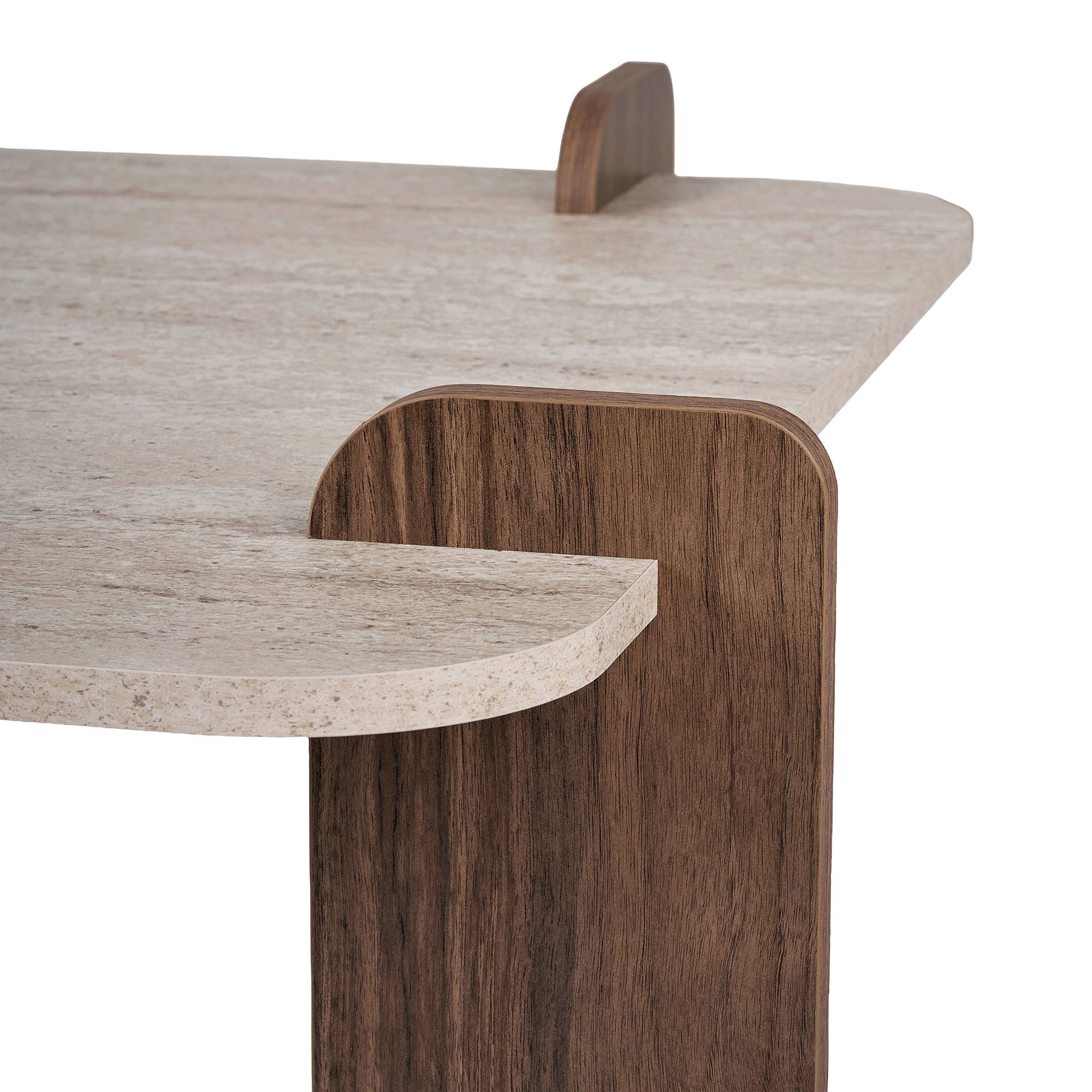 Rani Home Orta Sehpa Traverten - Venedik Cevizi 117 Cm AB-5743