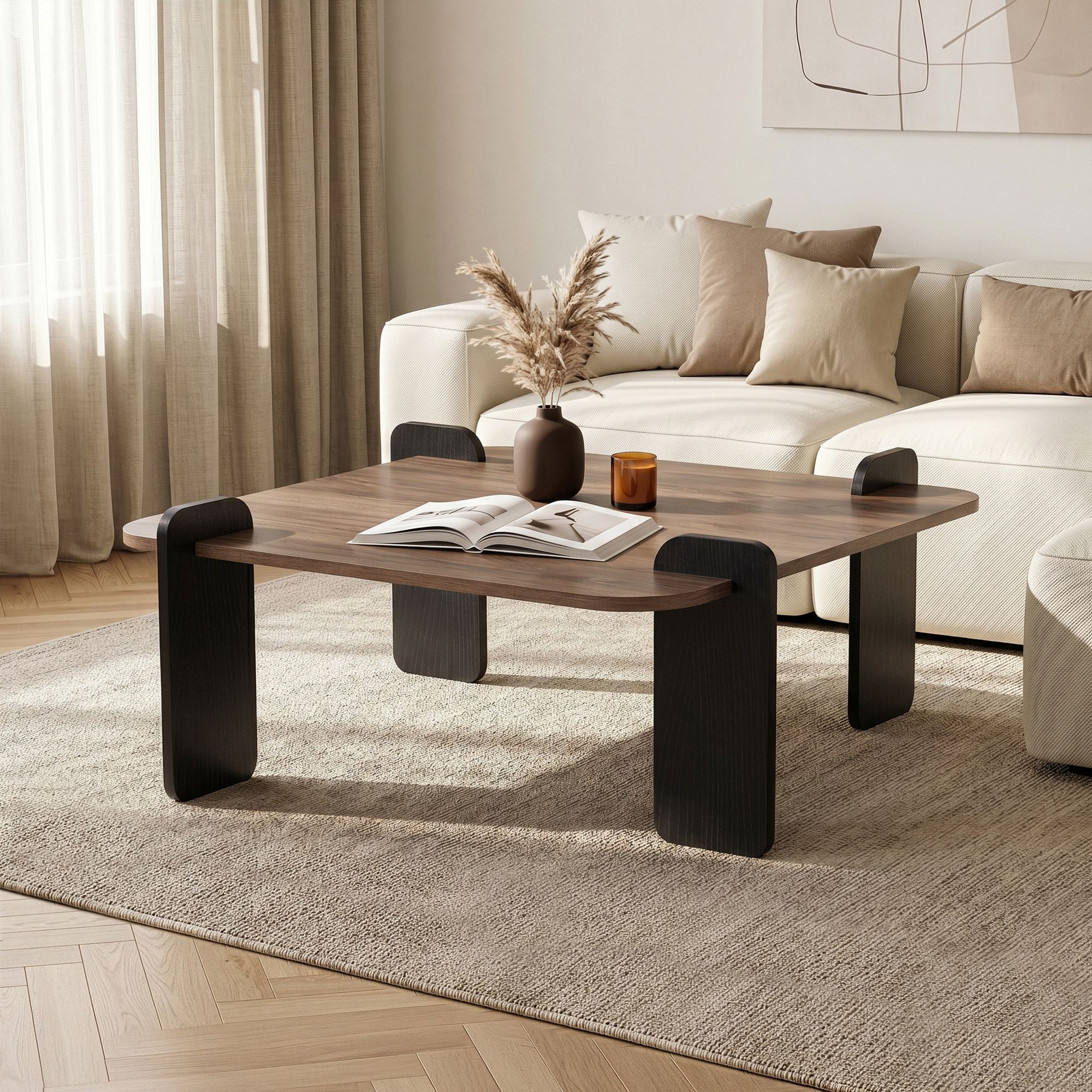 Rani Home Orta Sehpa Venedik Ceviz - Ahşap Siyah 117 Cm AB-5745