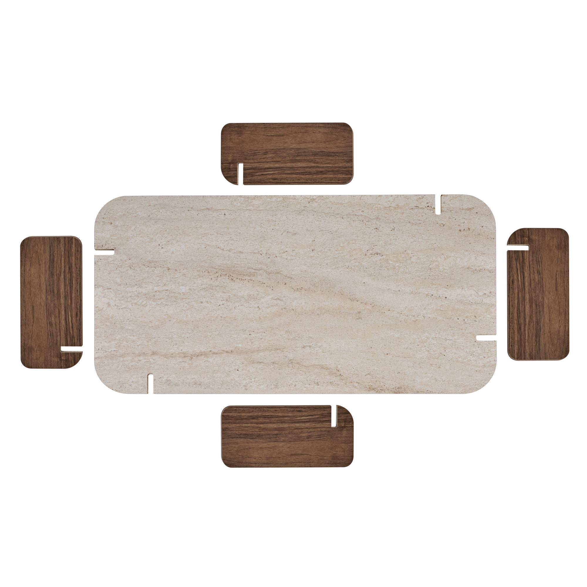 Rani Home Orta Sehpa Traverten - Venedik Ceviz 147 Cm AB-5741