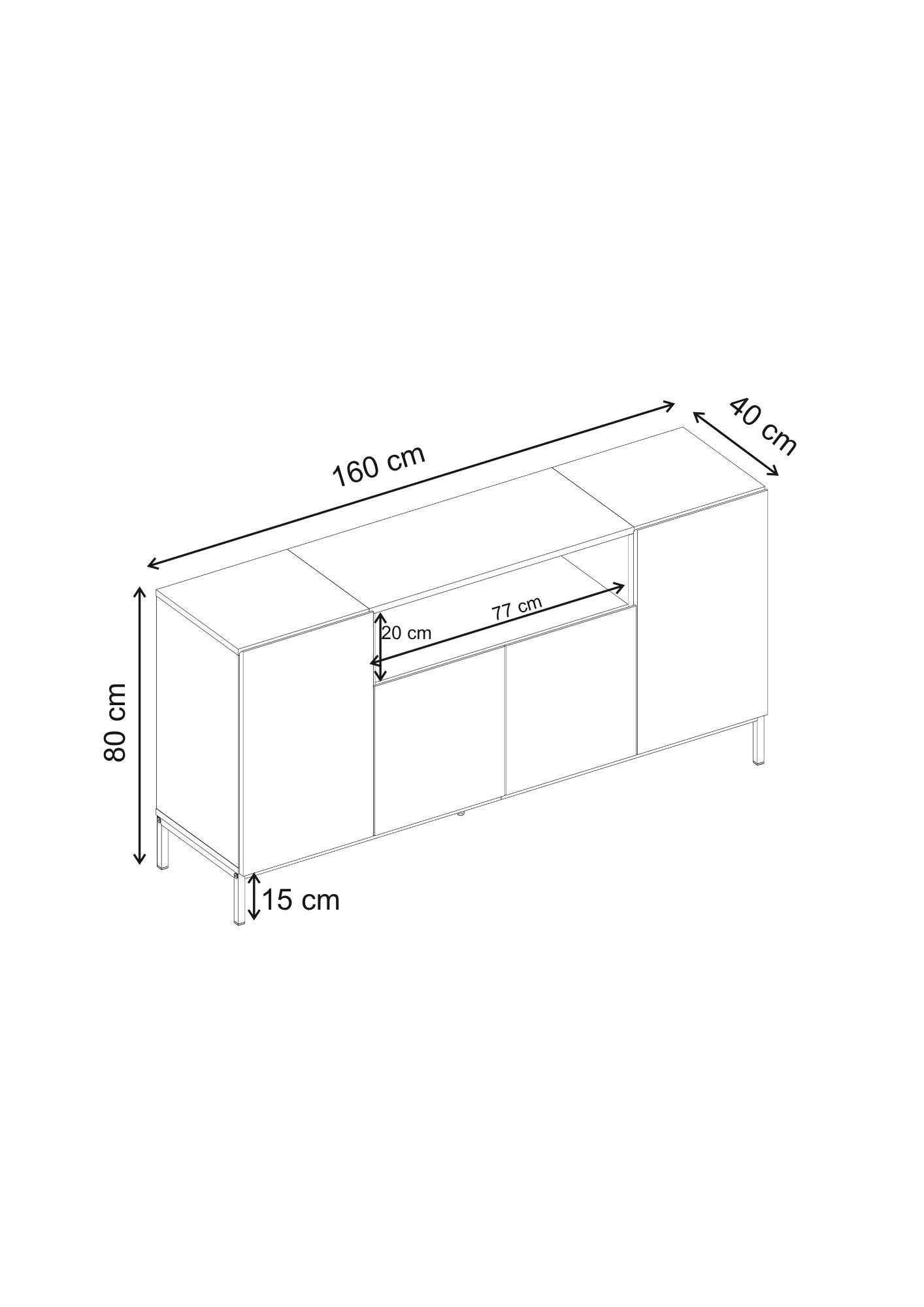 Rani Home Konsol Kumtaşı - Safir Meşe 160 Cm GD-5773