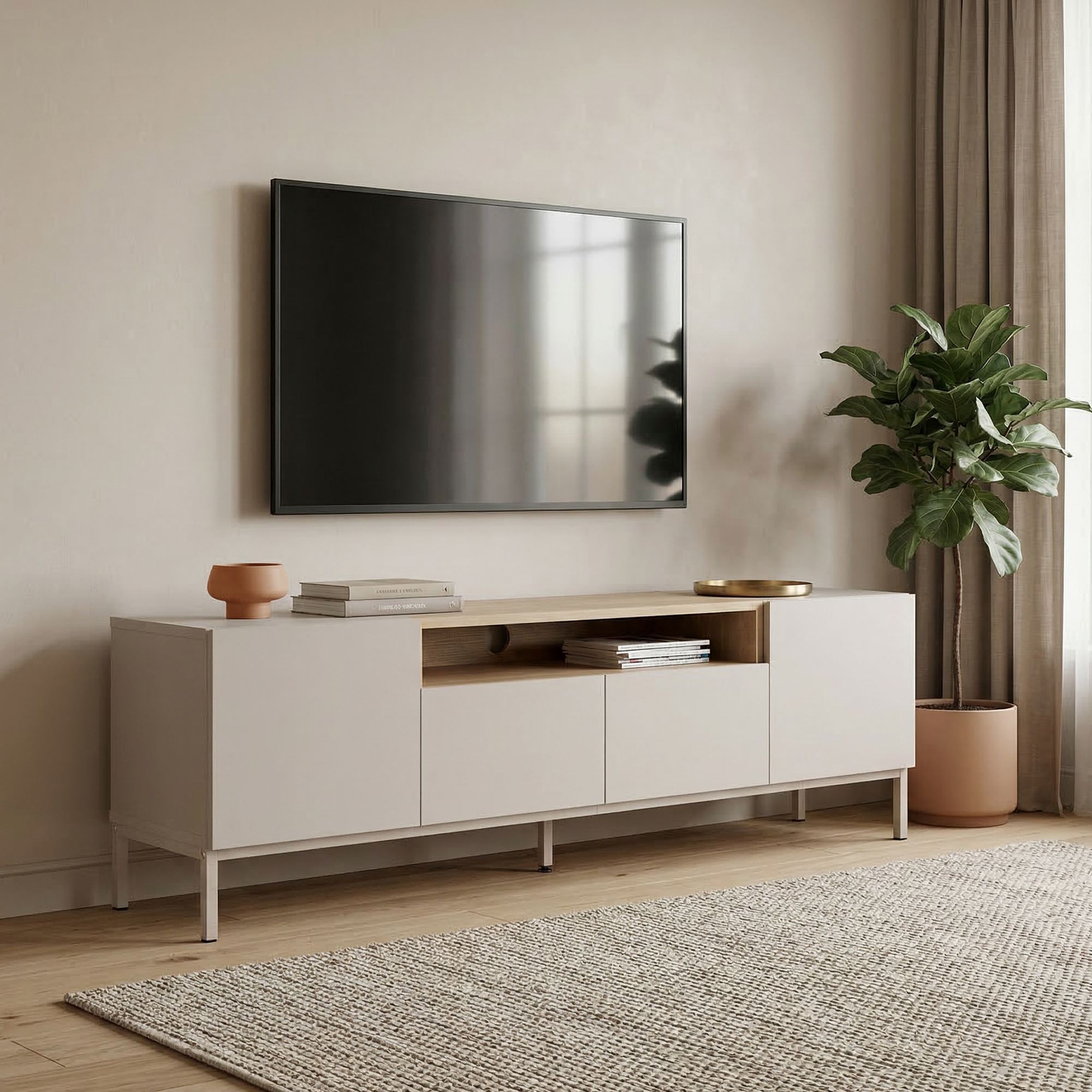 Rani Home Tv Ünitesi Kumtaşı - Safir Meşe 160 Cm AA-5859