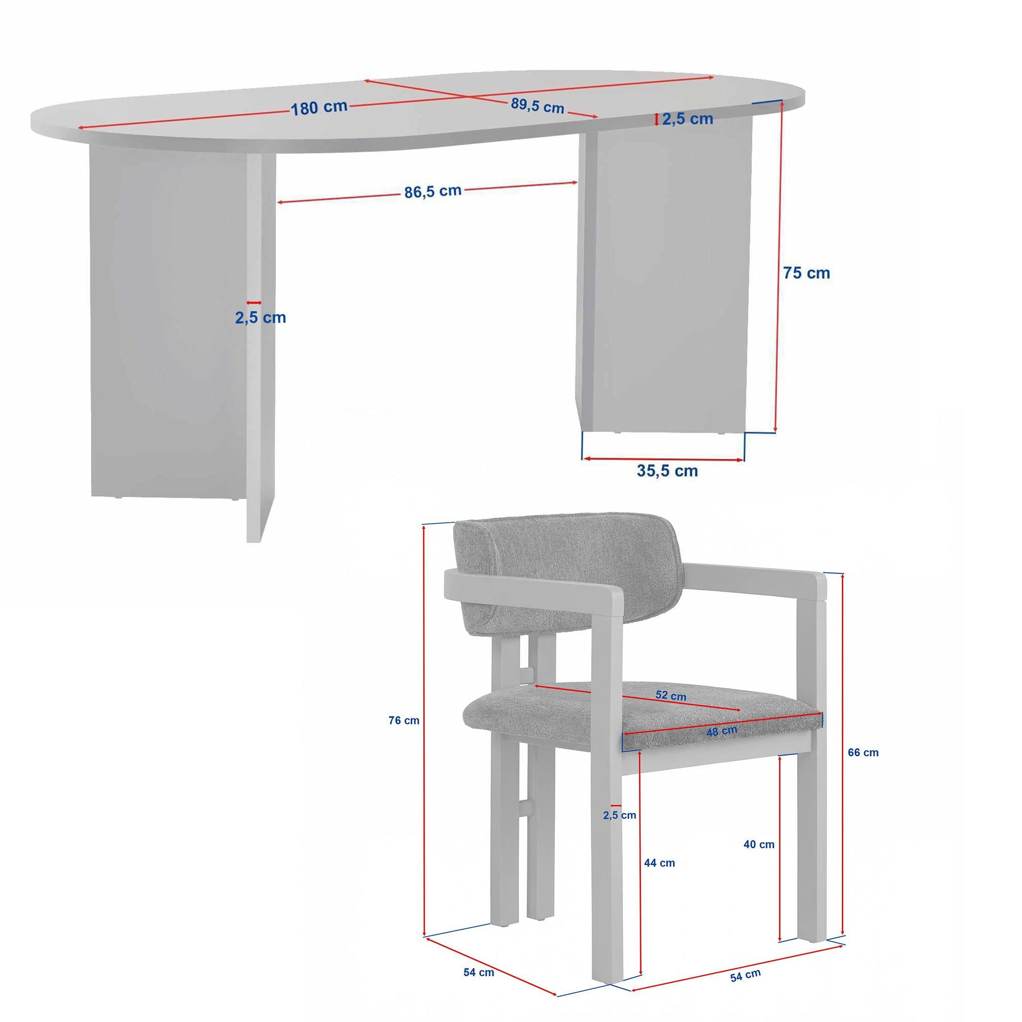 Rani Home Yemek Masası Takımı Milano Ceviz Masa Milano Ceviz Gövdeli Beyaz Kumaşlı Sandalye 180 Cm GE-5798