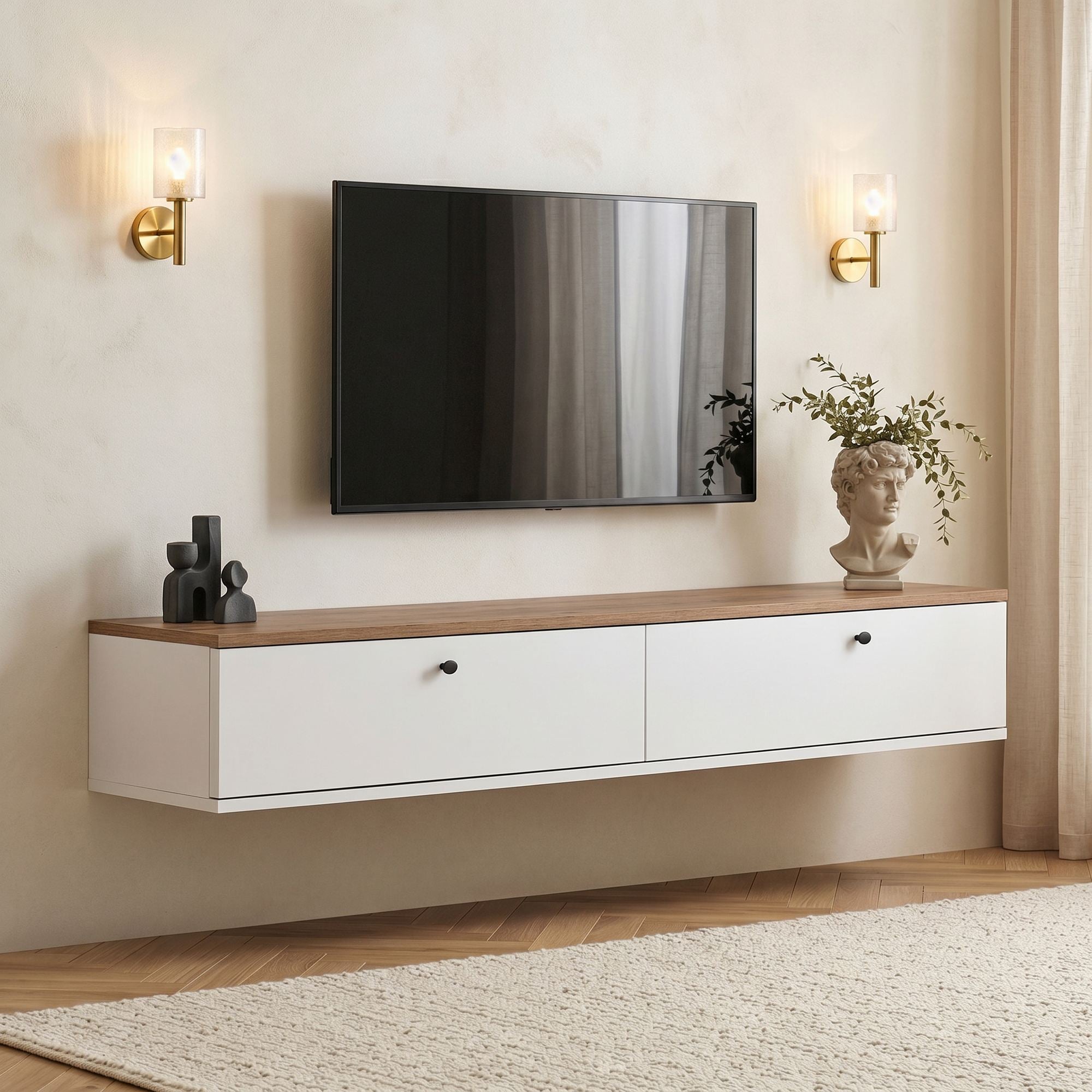 Rani Home Tv Ünitesi Atlantik Çam - Beyaz 160 Cm AA-5830
