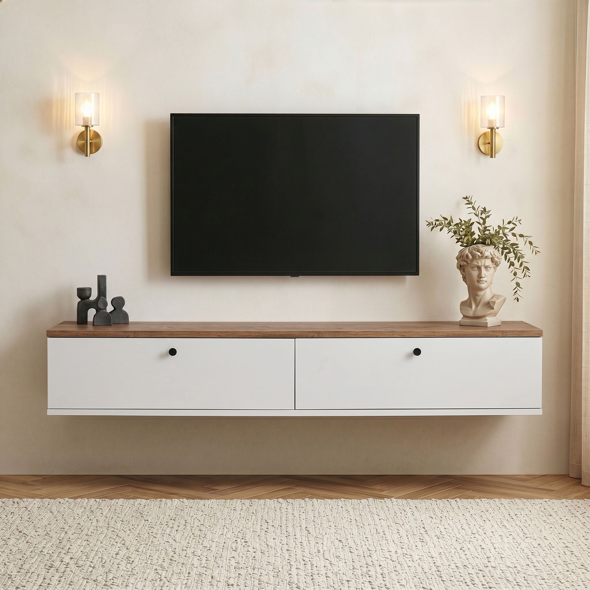 Rani Home Tv Ünitesi Atlantik Çam - Beyaz 160 Cm AA-5830