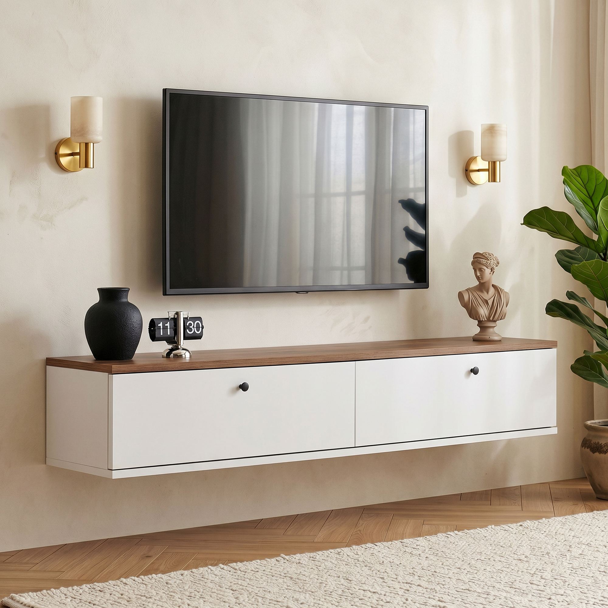 Rani Home Tv Ünitesi Atlantik Çam - Beyaz 140 Cm AA-5816