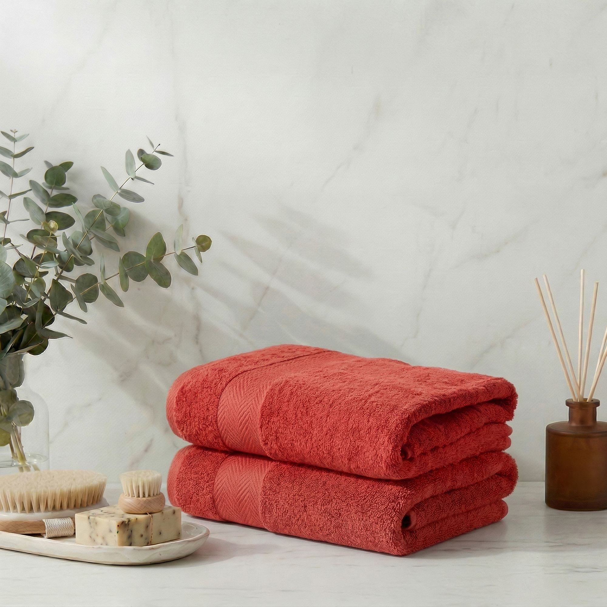 Rani Home Banyo Havlusu Seti  Kiremit BD-6417