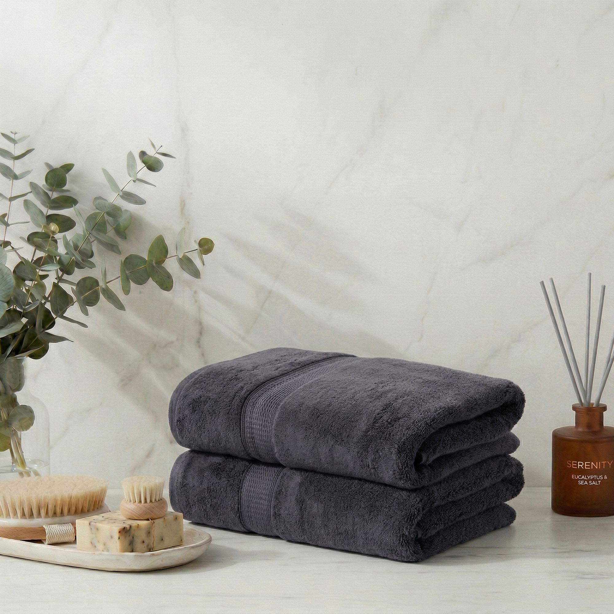 Rani Home Banyo Havlusu Seti  Siyah BD-6419