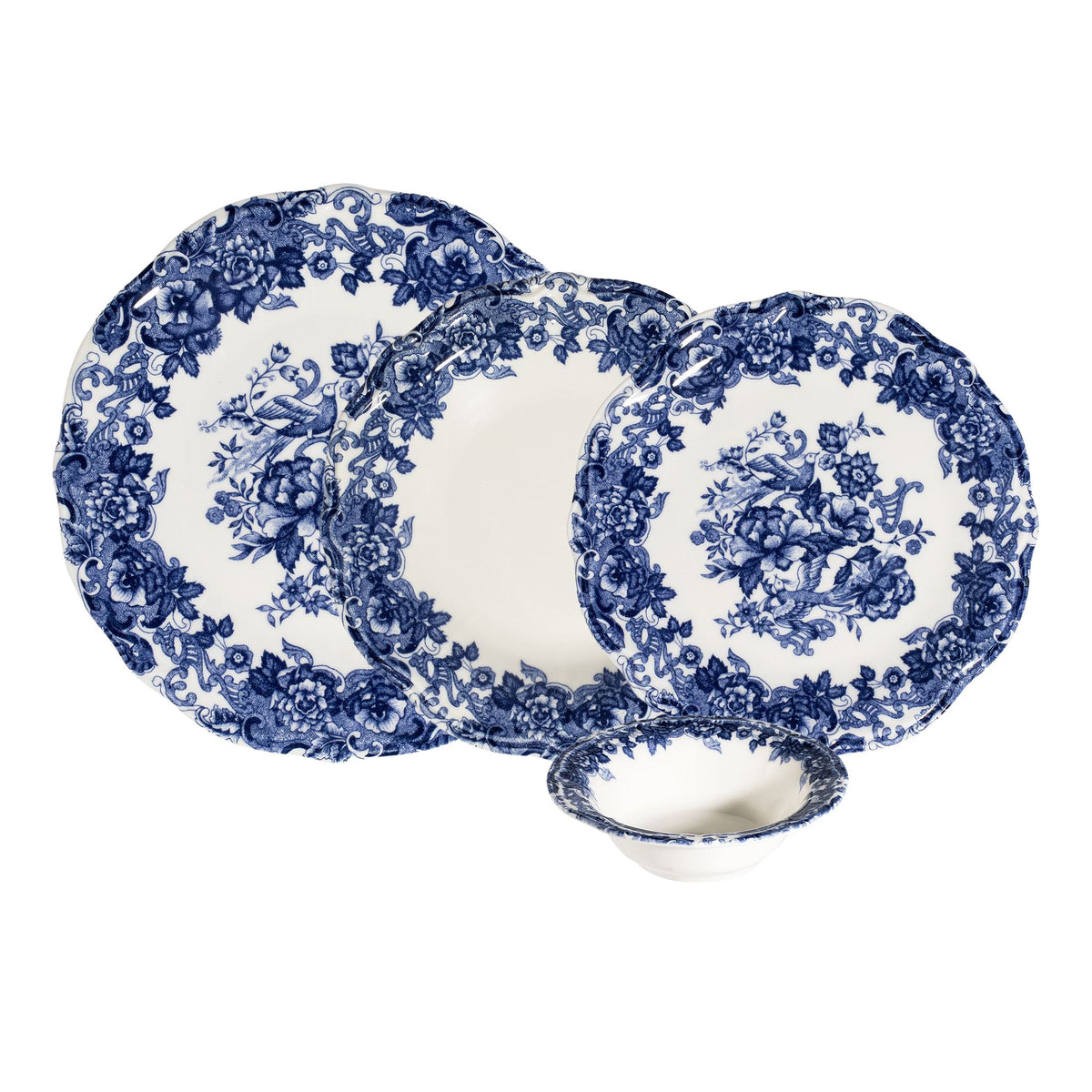 Rani Home Yemek Takımı (24 Parça) Hermia Beyaz - Mavi HE-6814