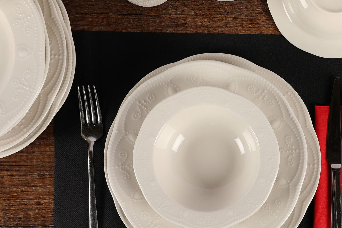 Rani Home Yemek Takımı (24 Parça) Kütahya Porselen Krem HE-6890