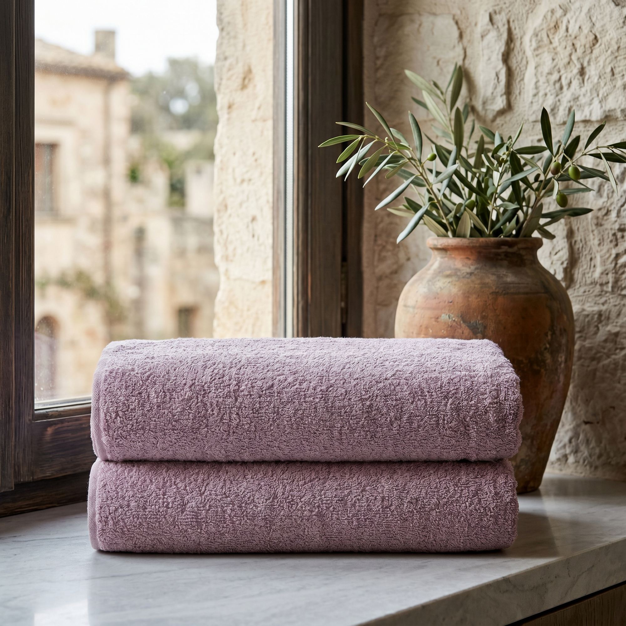Rani Home Banyo Havlusu Seti  Gül Kurusu BD-6421