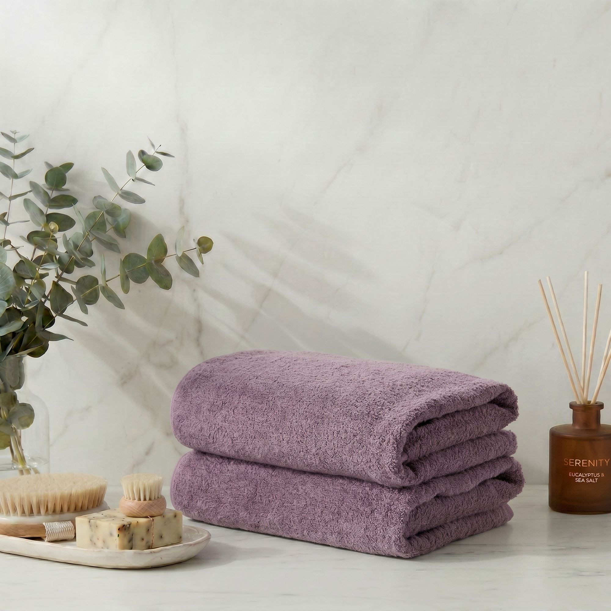 Rani Home Banyo Havlusu Seti  Gül Kurusu BD-6421