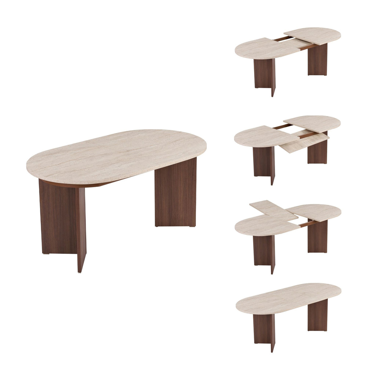 Rani Home Yemek Masası Traverten - Milano Ceviz GA-5931