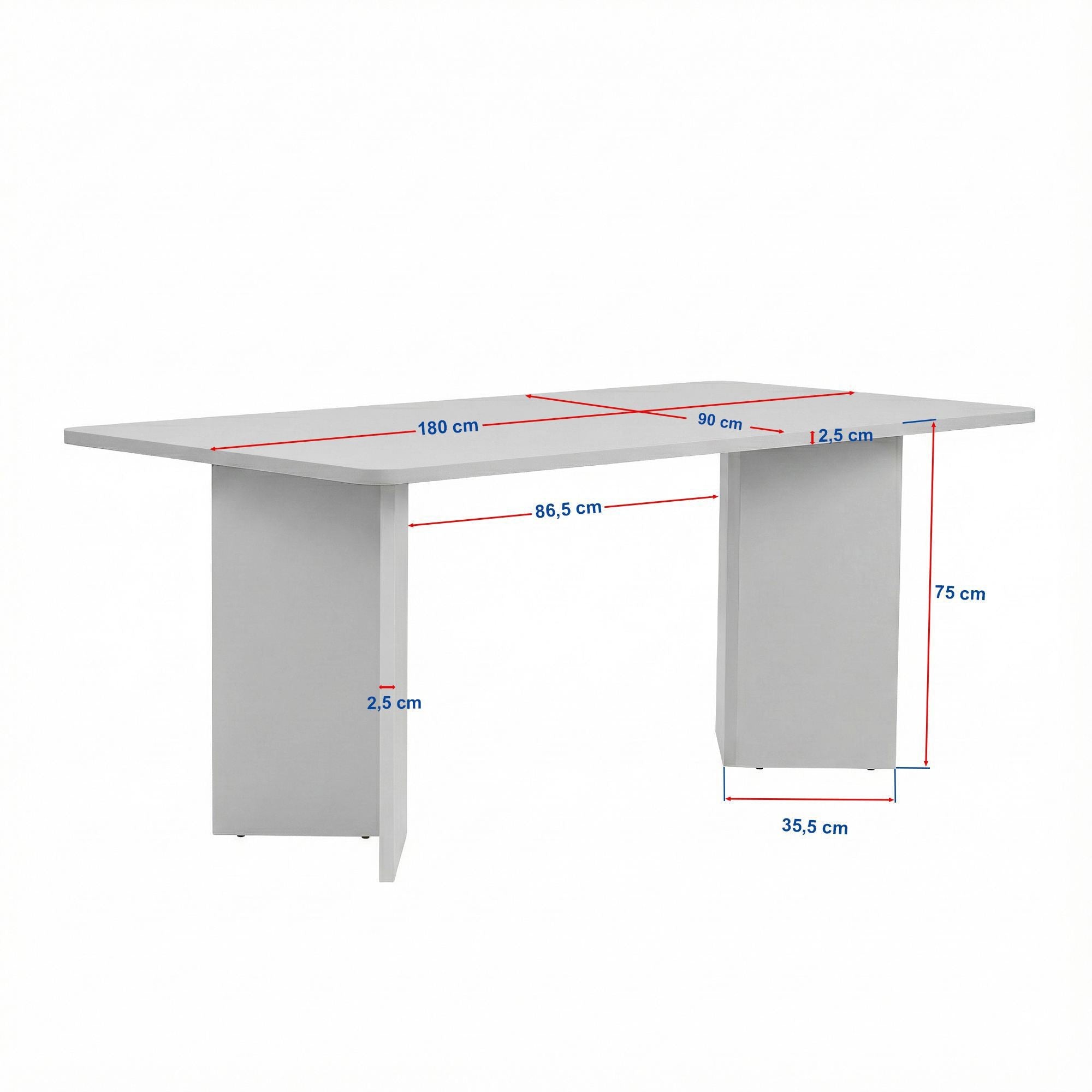 Rani Home Yemek Masası Traverten - Milano Ceviz 180 Cm GA-5764