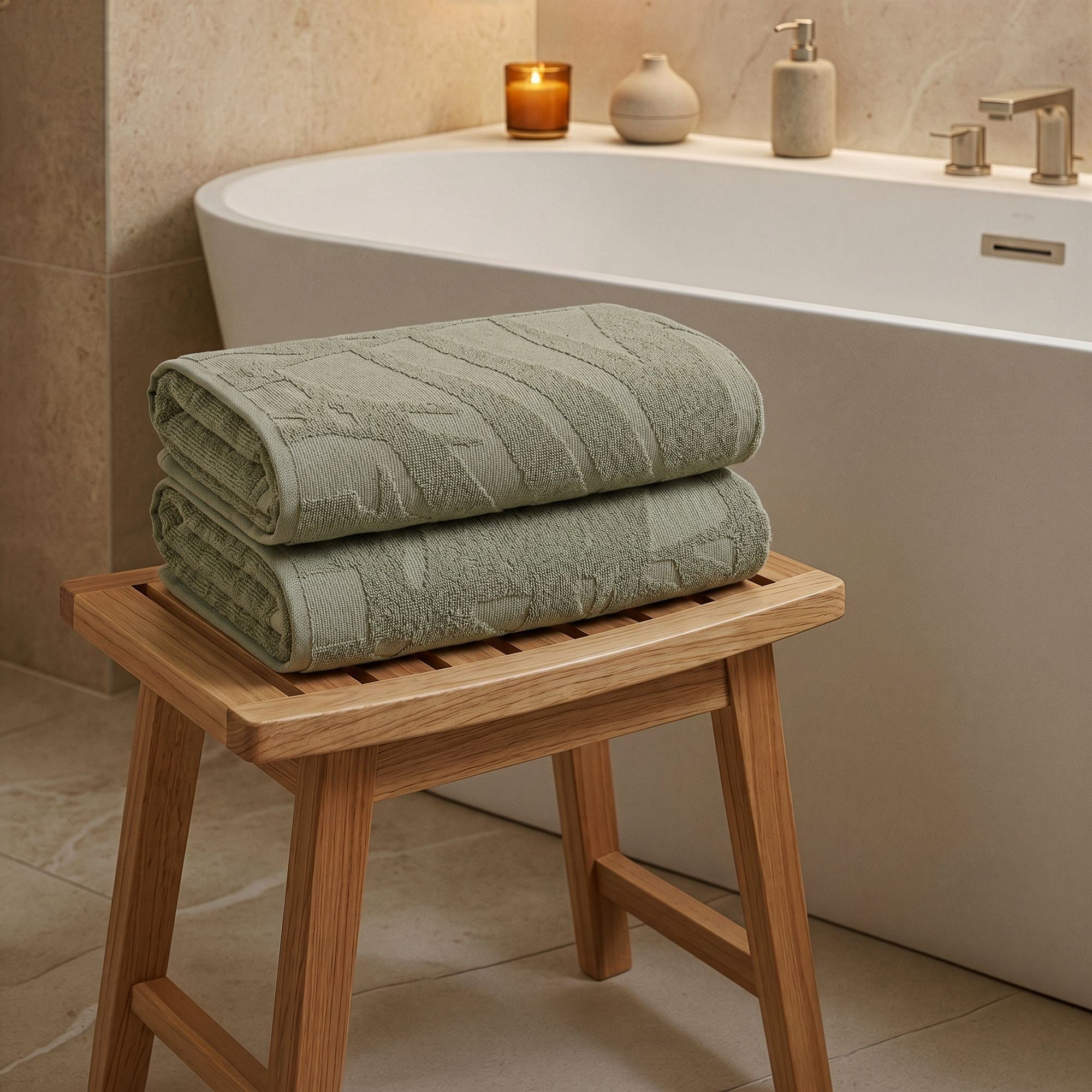 Rani Home Banyo Havlusu Seti  Yeşil BD-6434