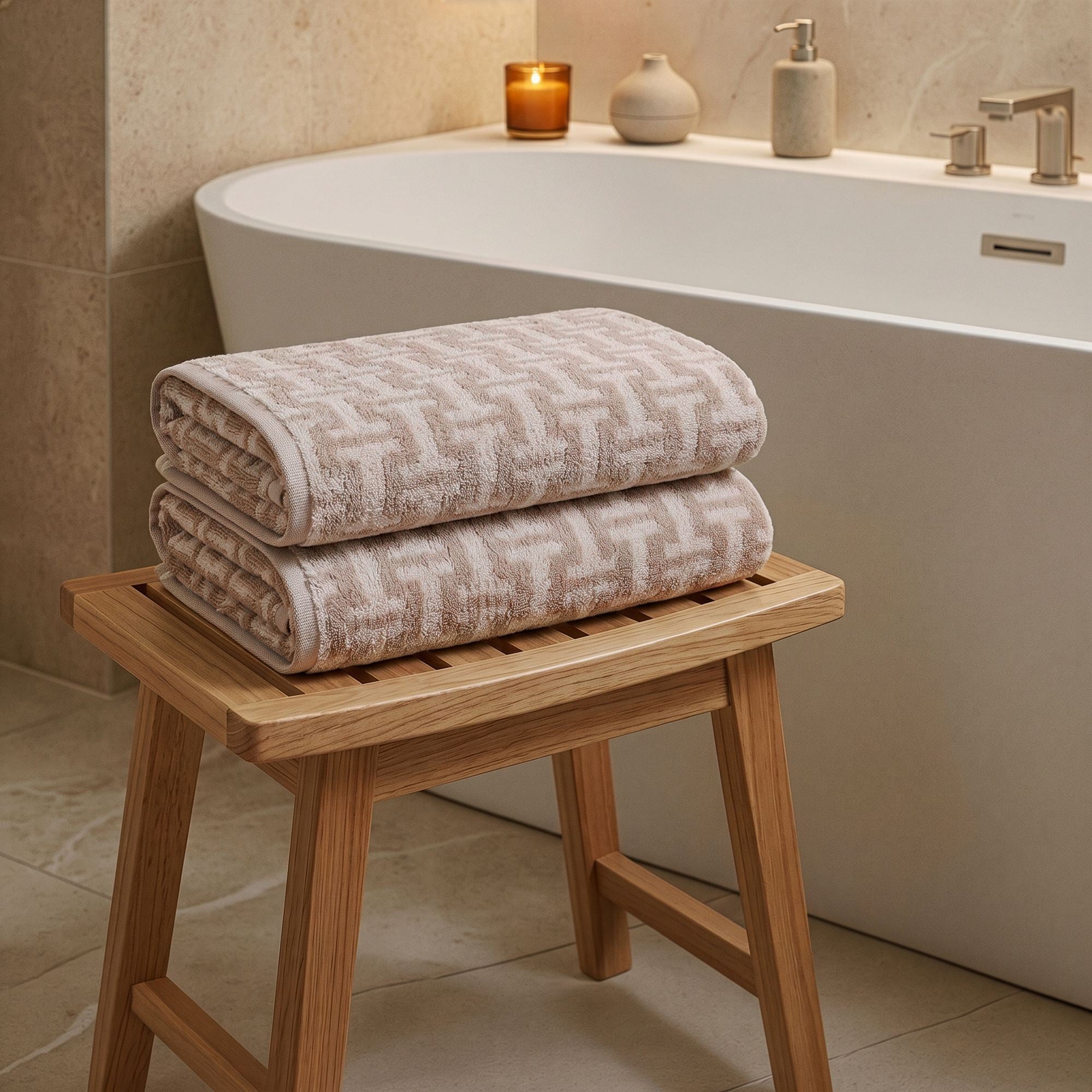 Rani Home Banyo Havlusu Seti  Bej BD-6436