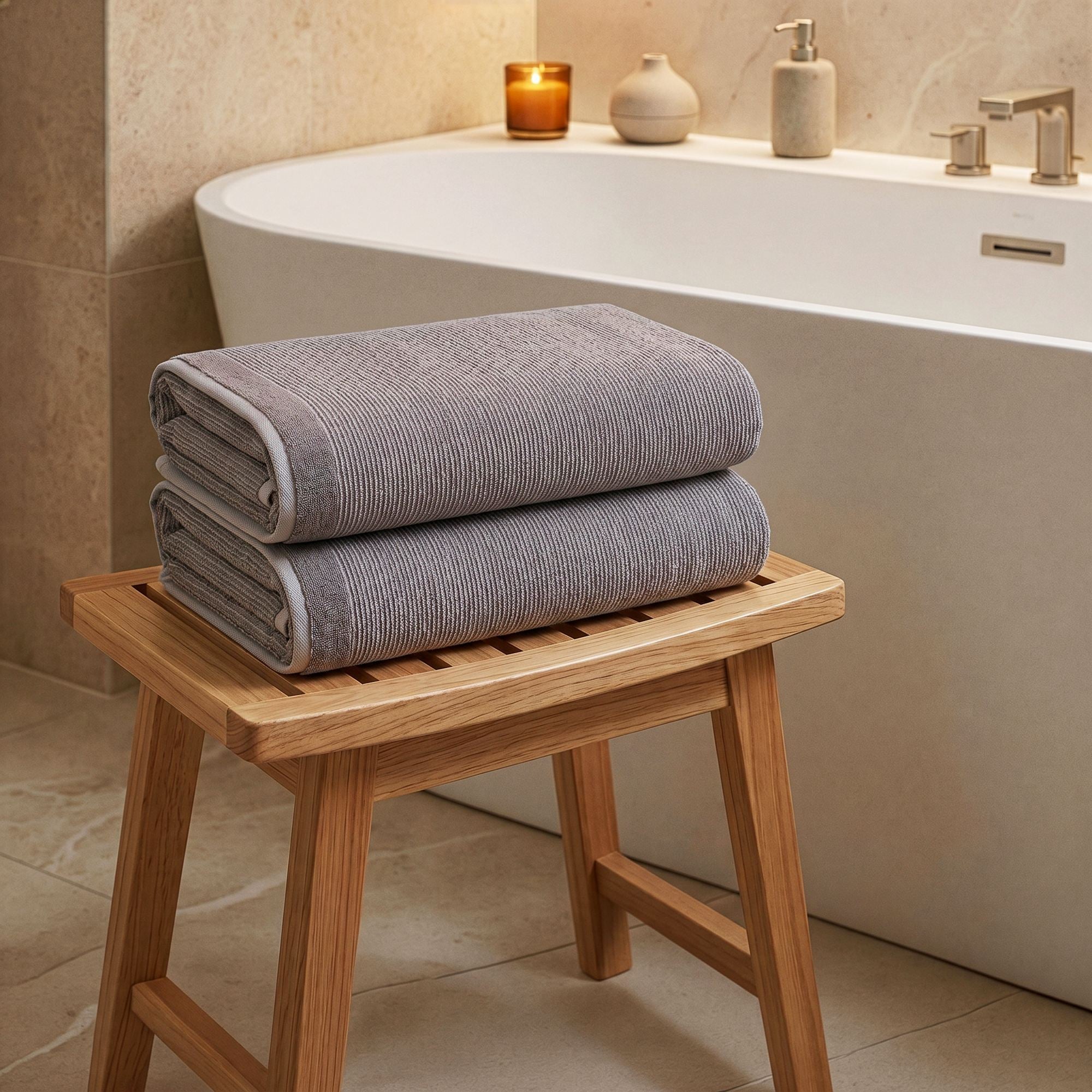 Rani Home Banyo Havlusu Seti  Bej BD-6438