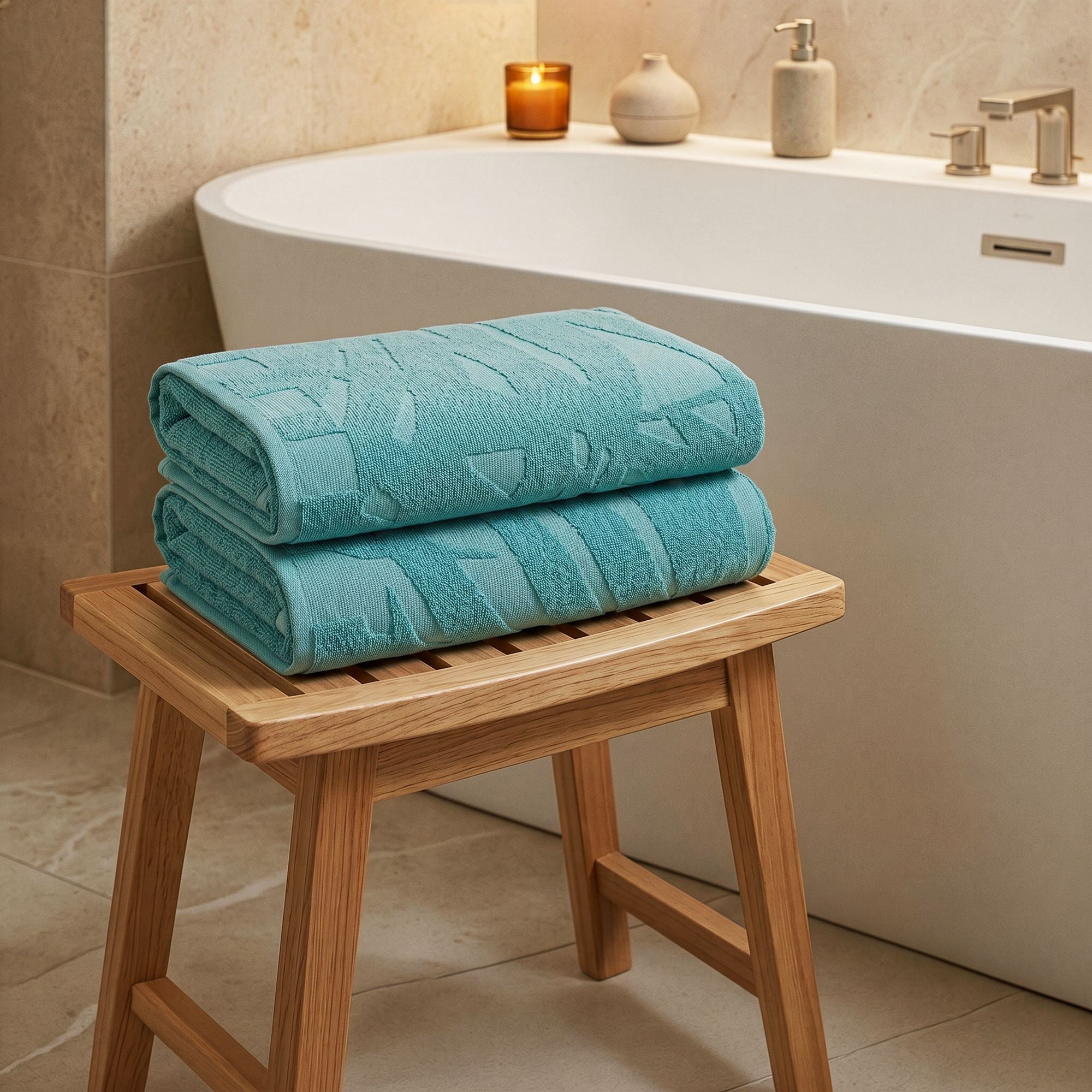 Rani Home Banyo Havlusu Seti  Turkuaz BD-6439