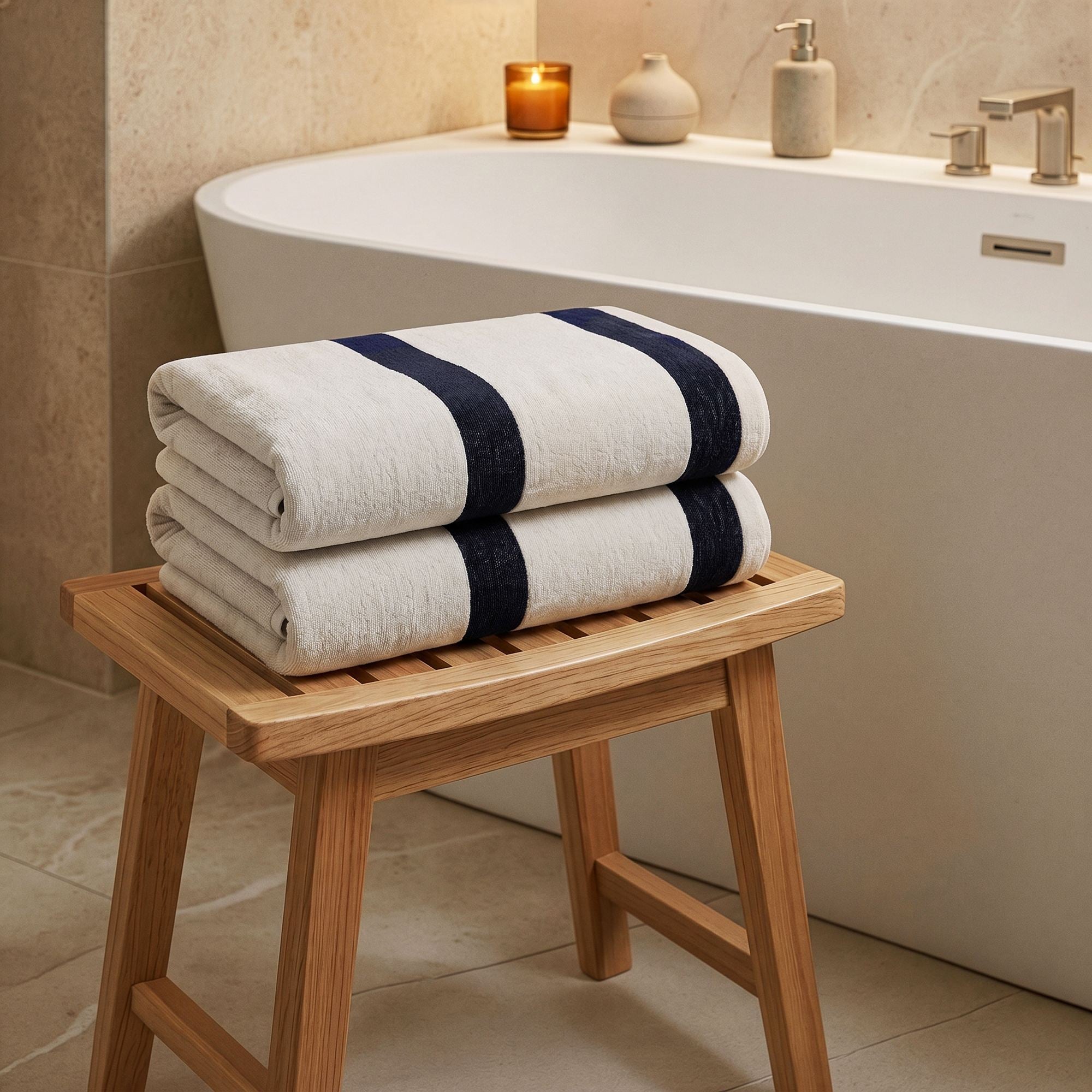 Rani Home Banyo Havlusu Seti  Krem - 
Siyah BD-6442