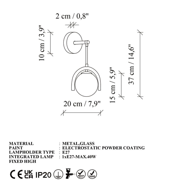 Rani Home Duvar Lambası Turuncu EA-8283