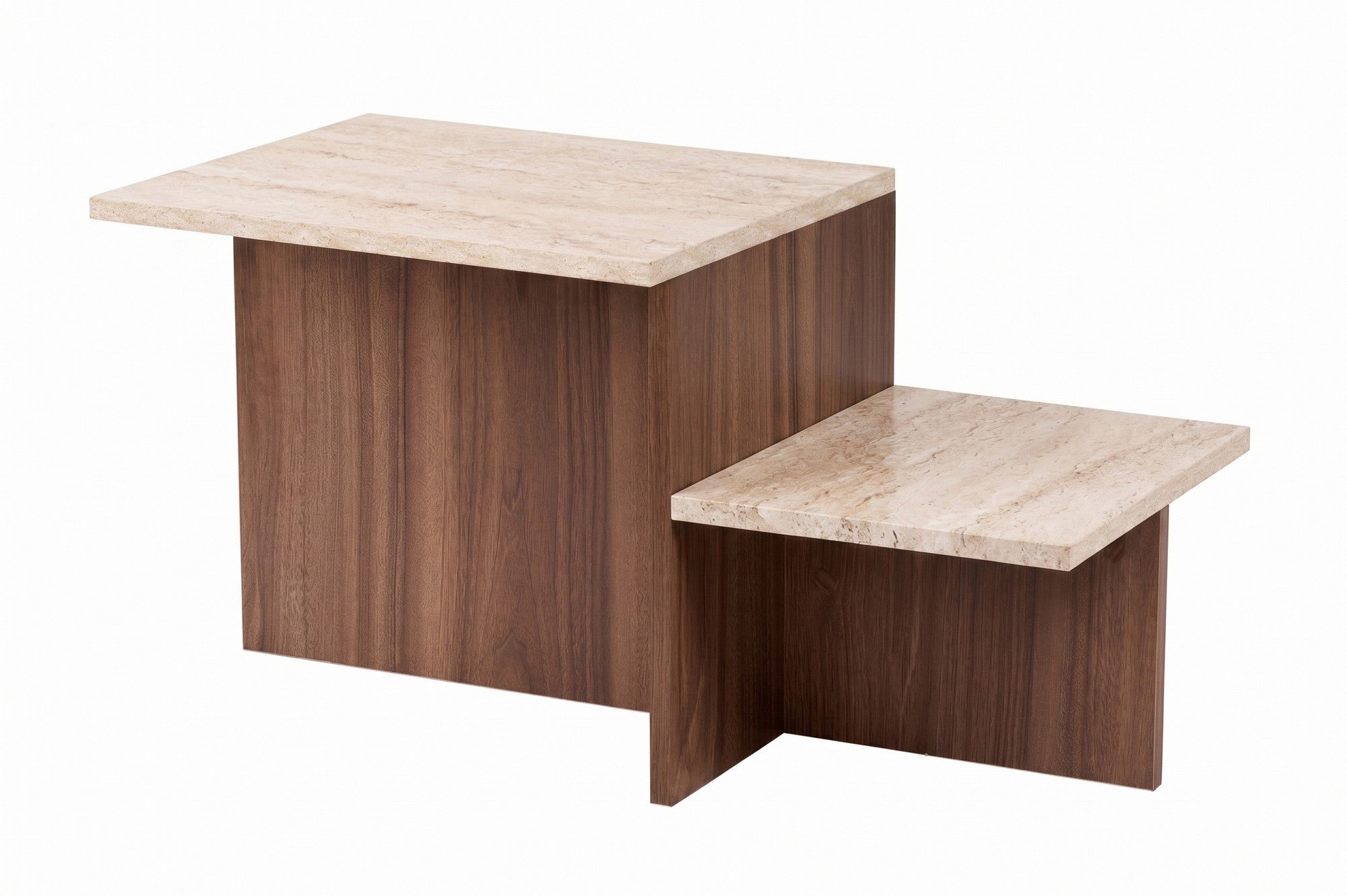 Rani Home Orta Sehpa Traverten - Venedik Cevizi 80 Cm AB-5746