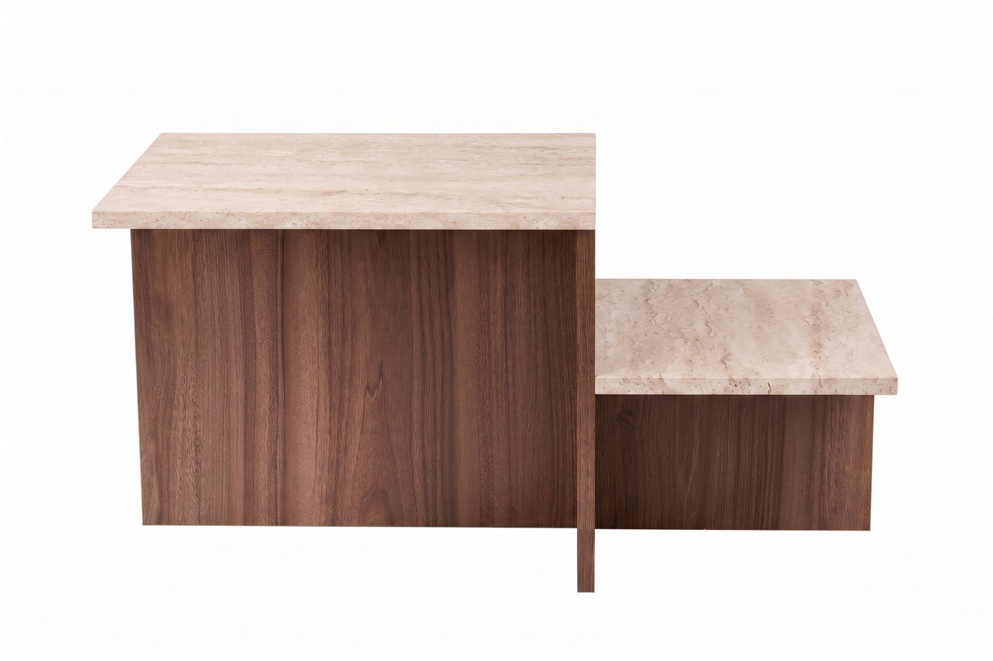 Rani Home Orta Sehpa Traverten - Venedik Cevizi 80 Cm AB-5746