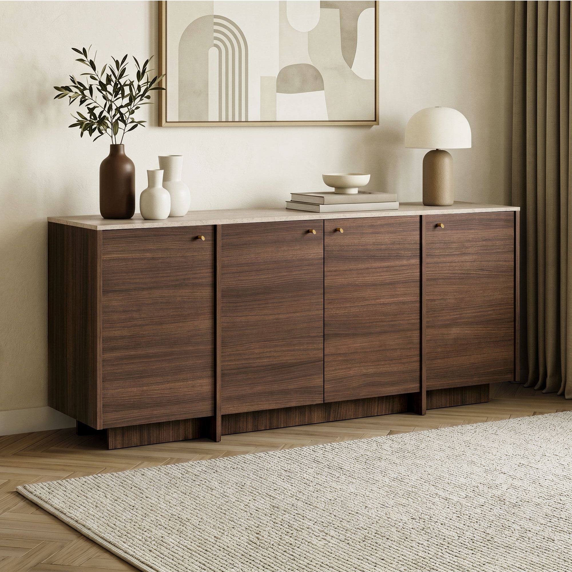 Rani Home Konsol Traverten - Milano Ceviz 180 Cm GD-5792