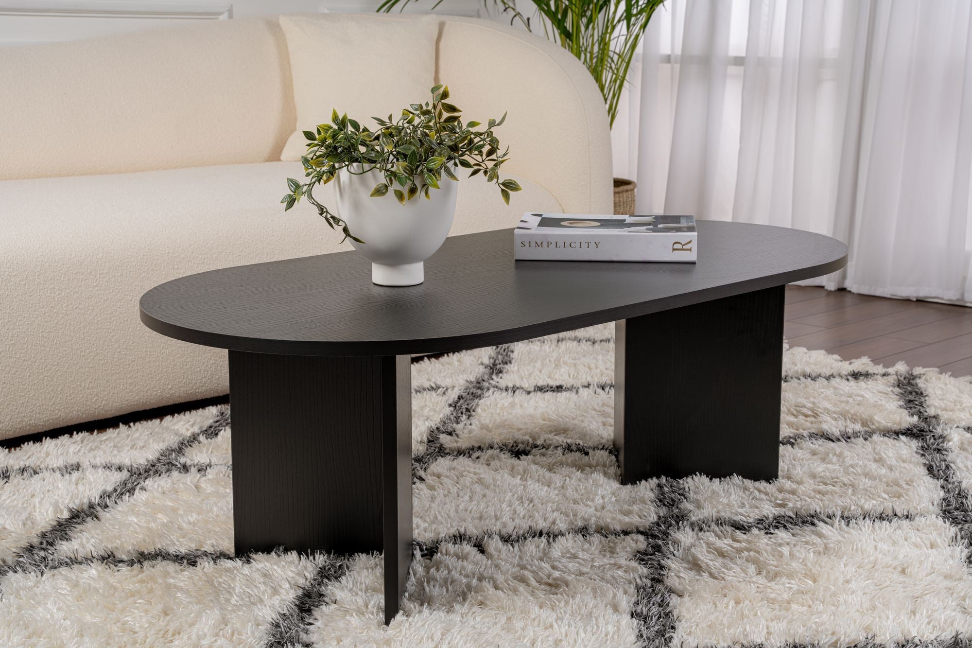 Rani Home Orta Sehpa Ahşap Desenli Siyah 119Cm AB-5296