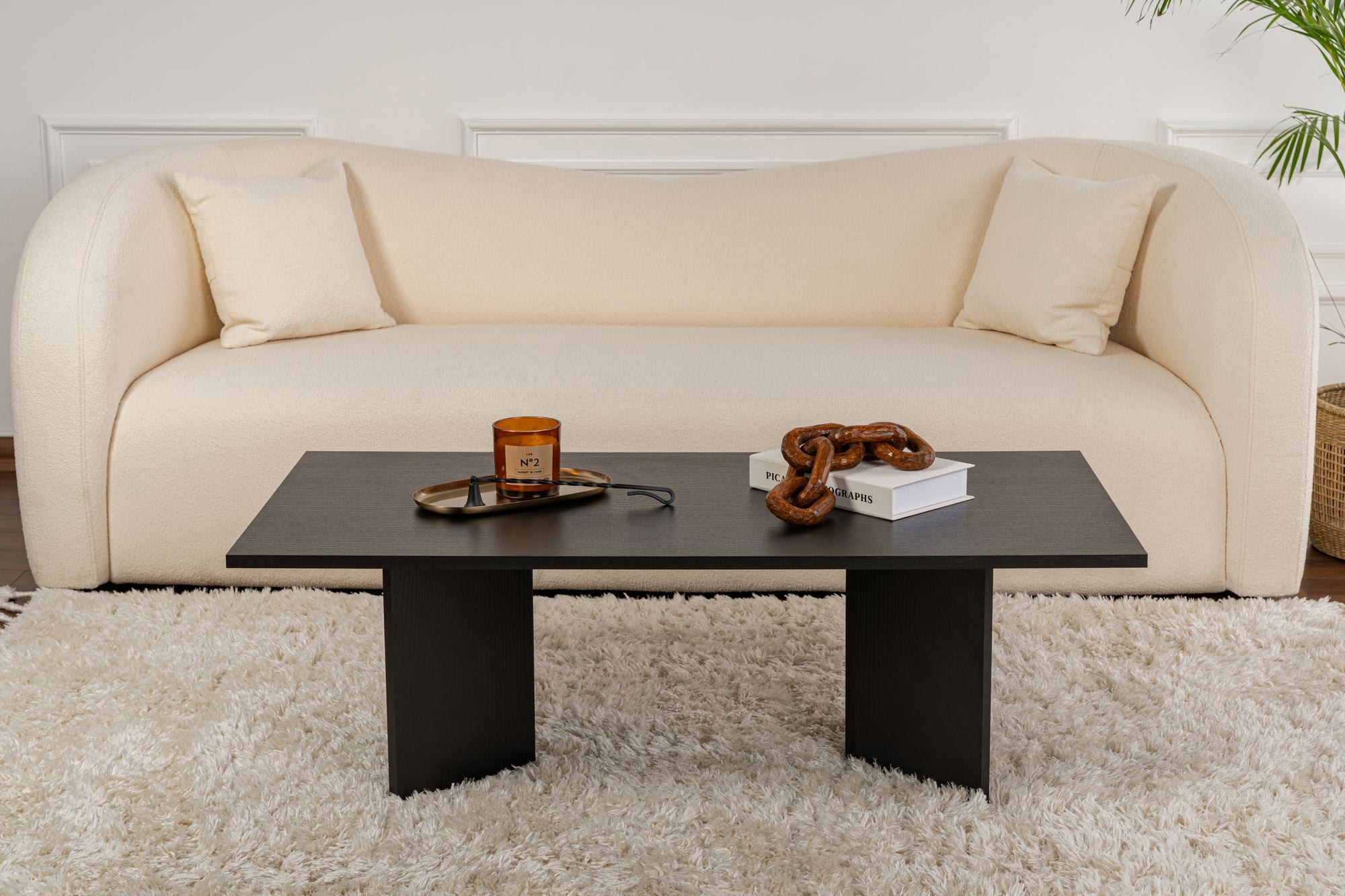 Rani Home Orta Sehpa Ahşap Desenli Siyah 119Cm AB-5368