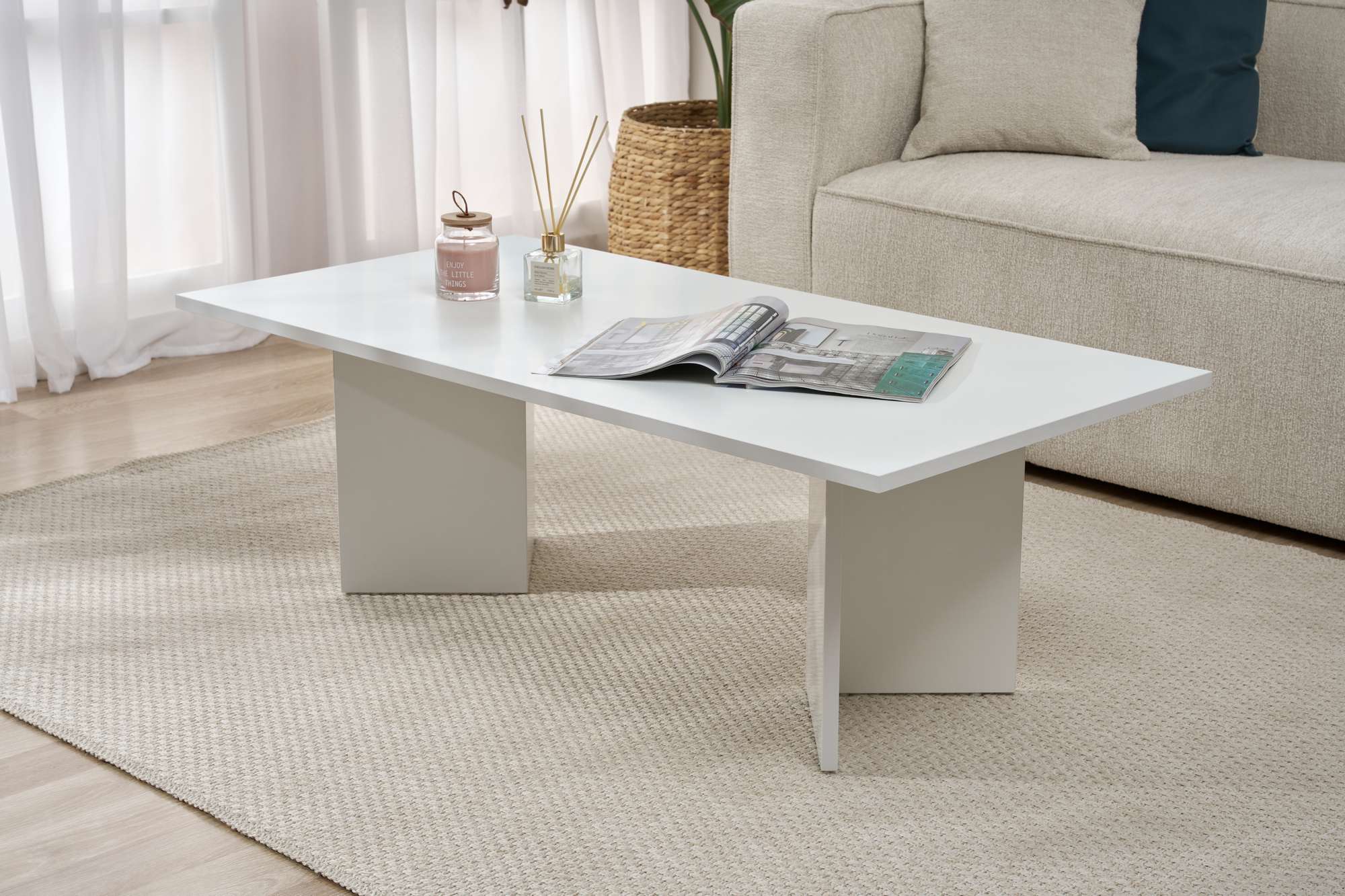 Rani Home Orta Sehpa Beyaz 119Cm AB-5367