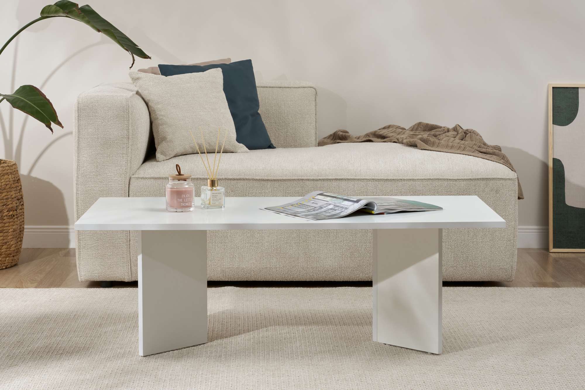 Rani Home Orta Sehpa Beyaz 119Cm AB-5367