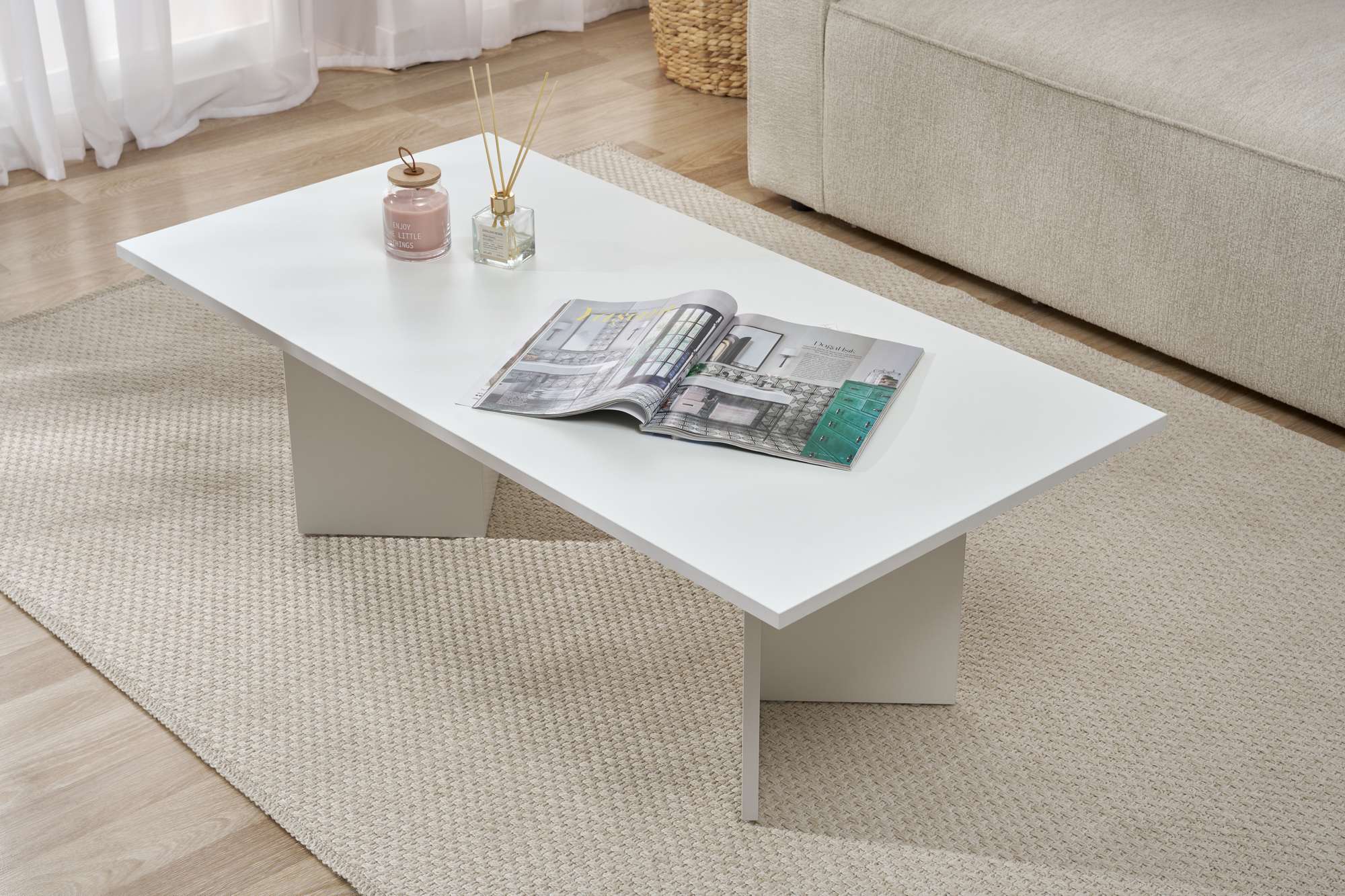 Rani Home Orta Sehpa Beyaz 119Cm AB-5367