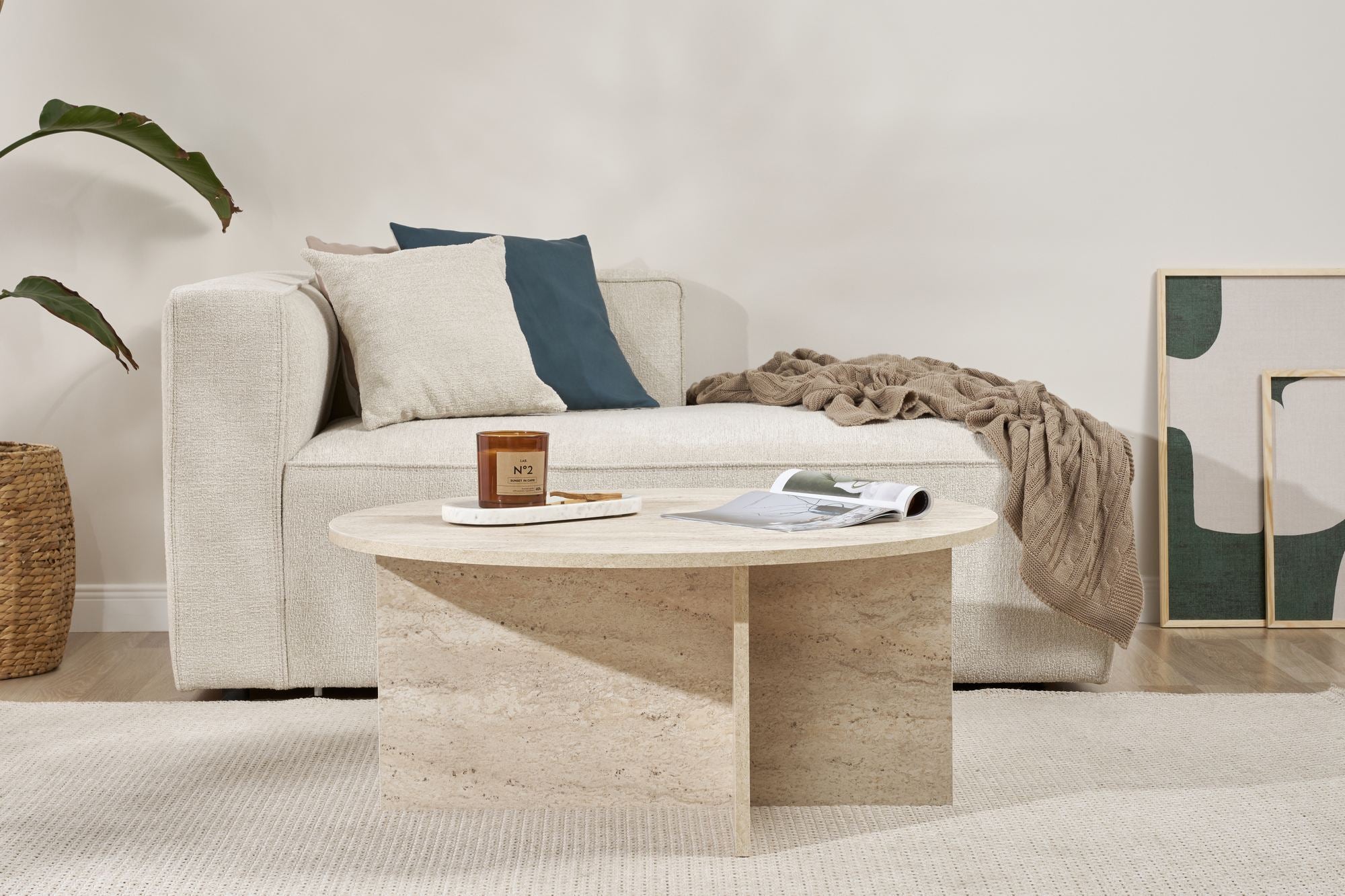 Rani Home Orta Sehpa Traverten 90 Cm AB-5392