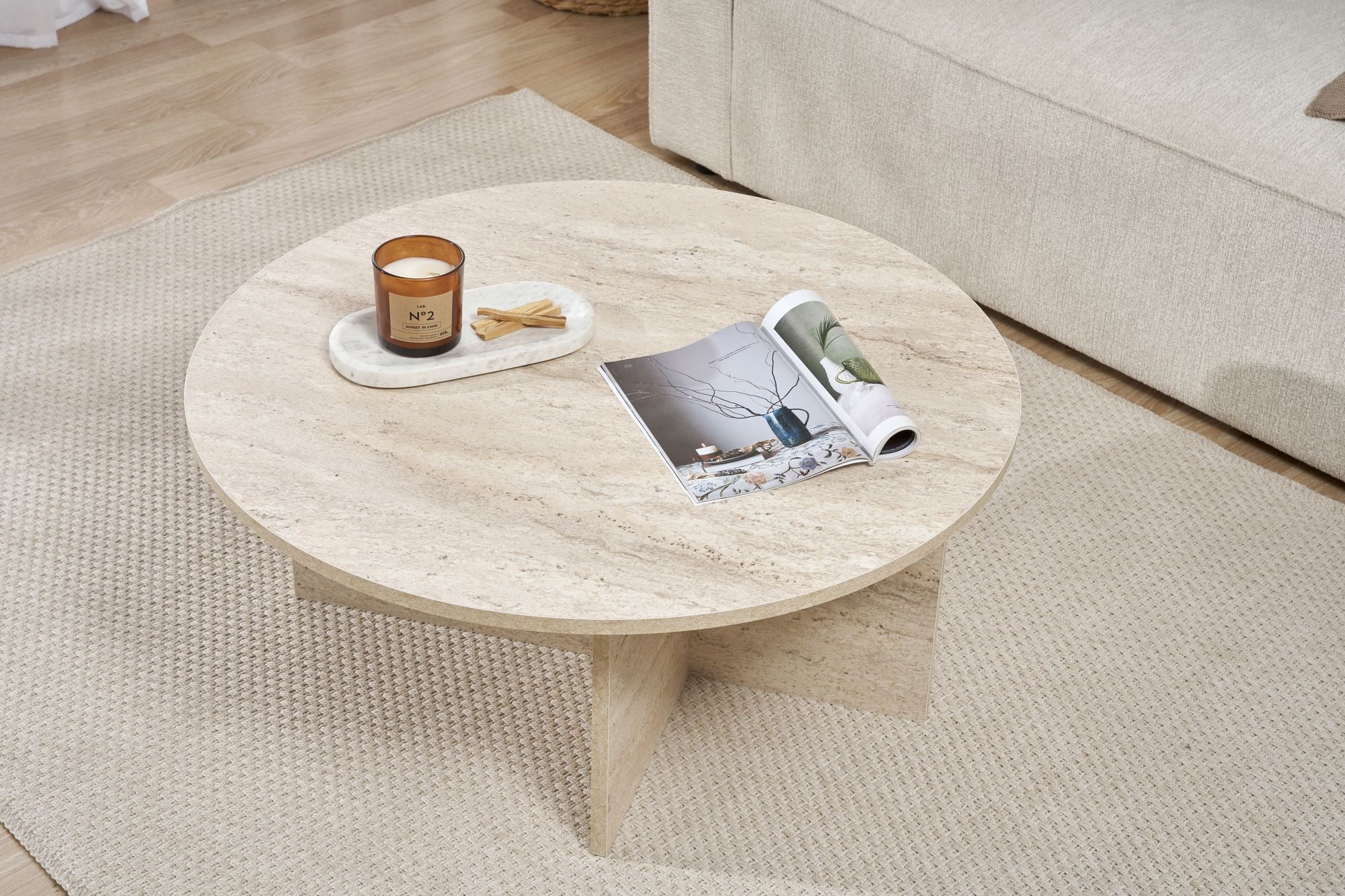 Rani Home Orta Sehpa Traverten 90Cm AB-5392