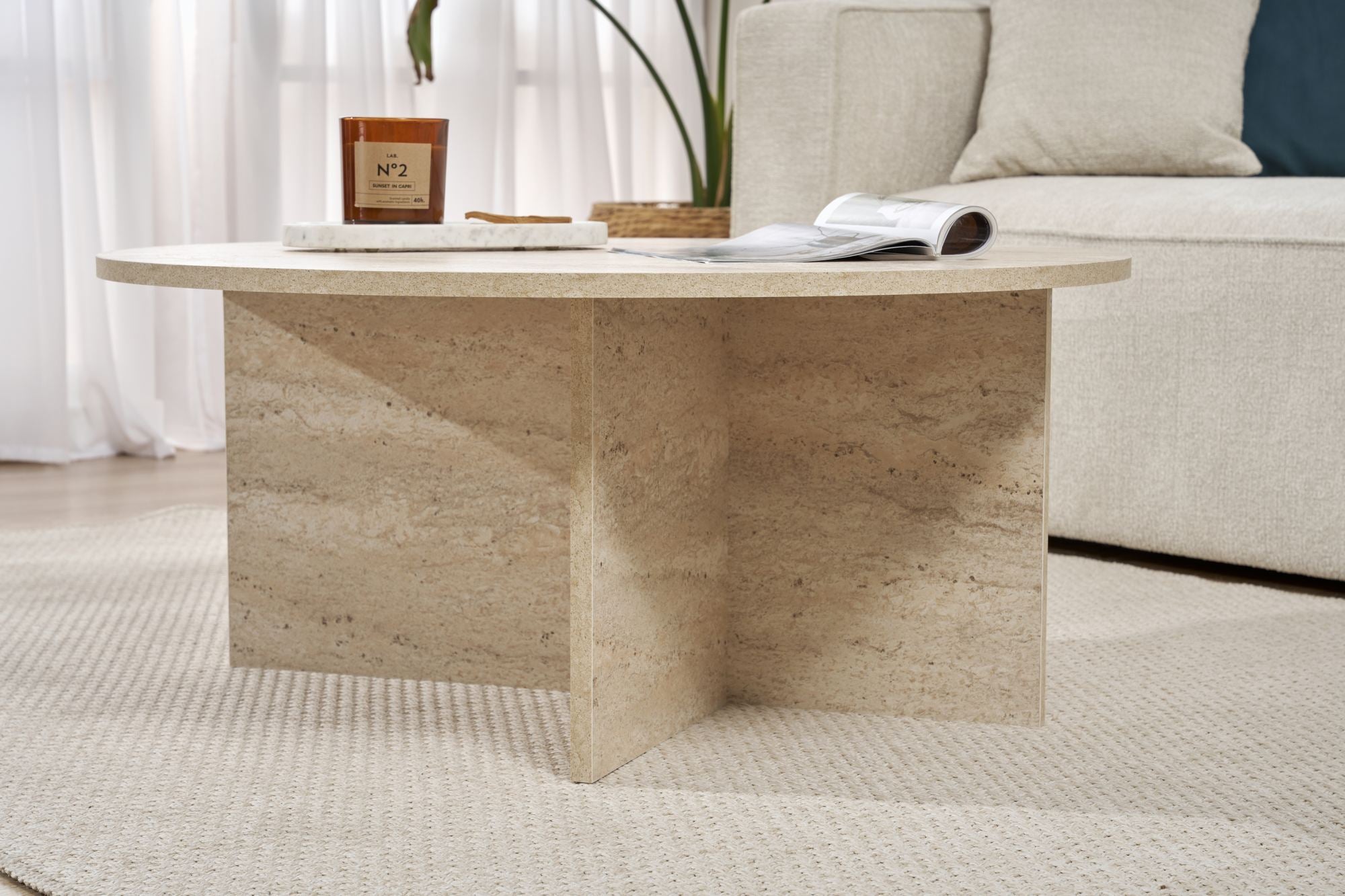 Rani Home Orta Sehpa Traverten 90Cm AB-5392
