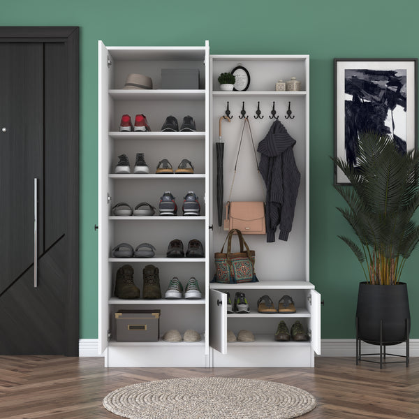 Rani P6 Modern Portmanto Ayakkabılık Vestiyer Beyaz M11