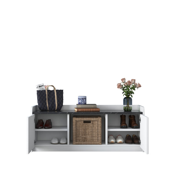 Rani EB101 Modern Ayakkabılık Ayakkabı Dolabı Beyaz - Mermer Desenli
