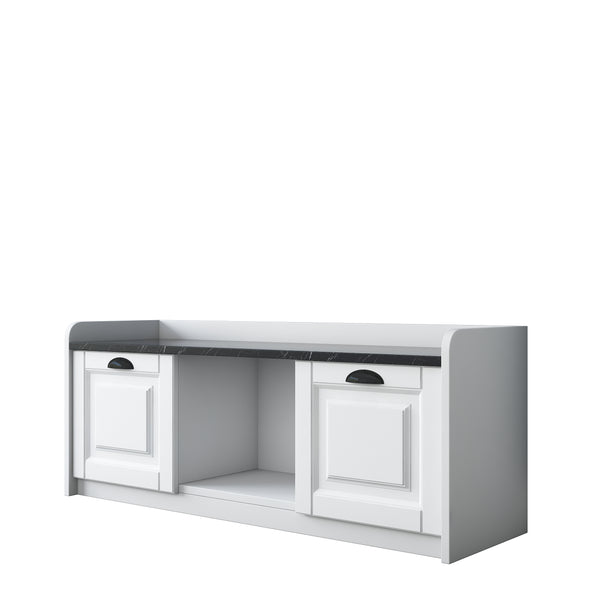 Rani EB101 Modern Ayakkabılık Ayakkabı Dolabı Beyaz - Mermer Desenli