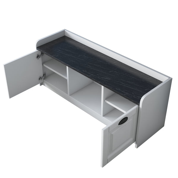 Rani EB101 Modern Ayakkabılık Ayakkabı Dolabı Beyaz - Mermer Desenli