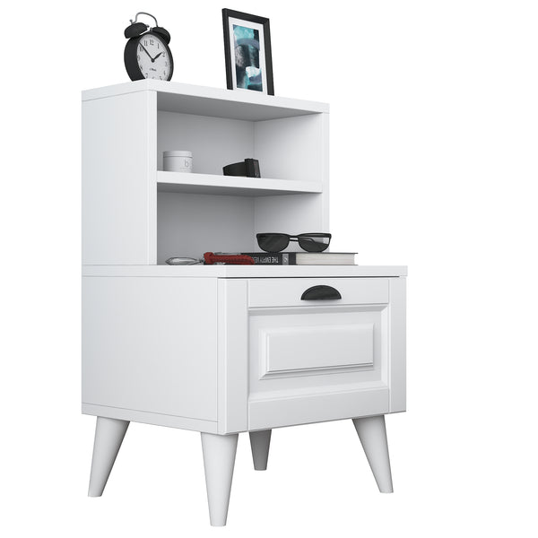 Rani BD105 Komodin 2 Raflı Membran Çekmeceli Komodin Beyaz